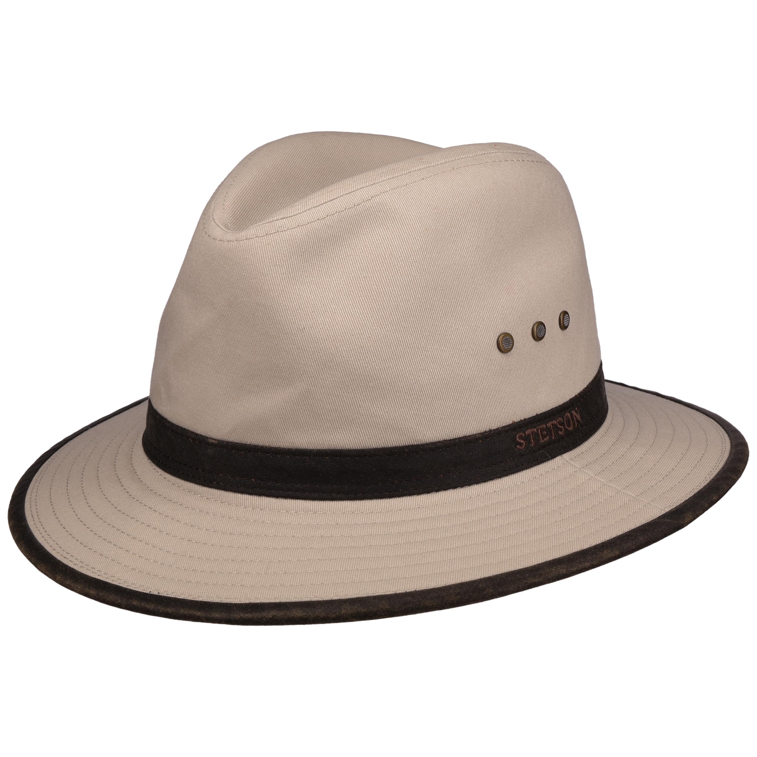 Stetson AVA Cotton Outdoorhut Traveller-Hut Herren Australienhut mit UV-Schutz 40+ Baumwollhut Herrenhut Frühjahr Sommer