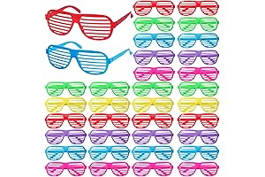 Colorful Neon Party Favors - 60 Pack Shutter Shades Glasses (Neon)