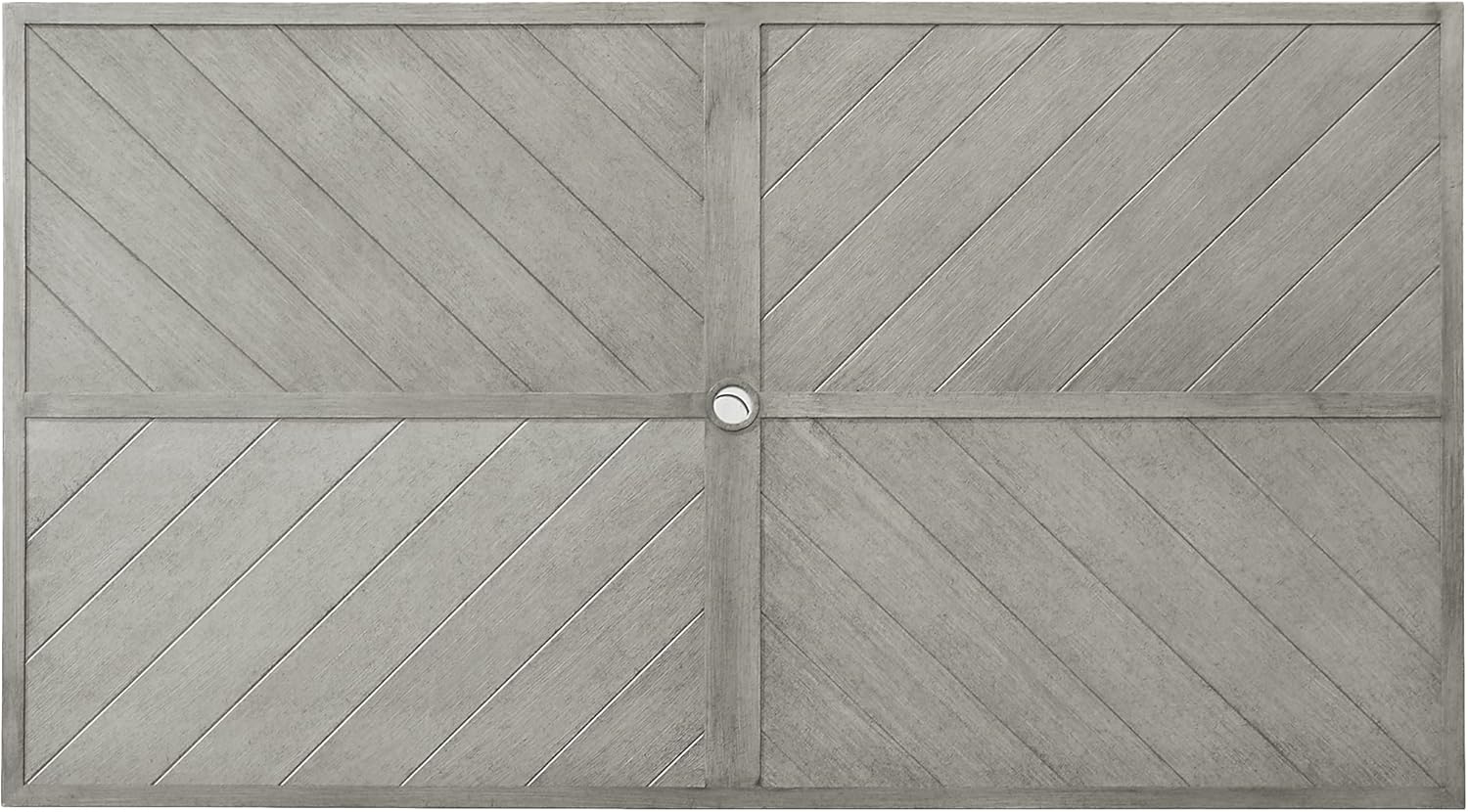 Crosley Furniture Otto 6-Person Rectangular Outdoor Dining Table with Umbrella Hole for Outside Patio, Matte Black with Gray Tabletop