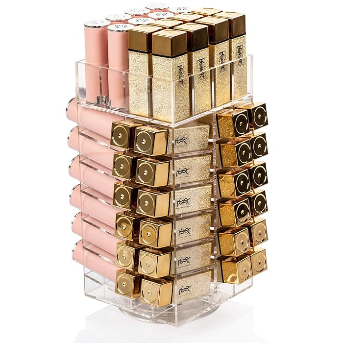 Buy Display4top Lipstick Holder, Acrylic Rotating 64 Lipstick Tower