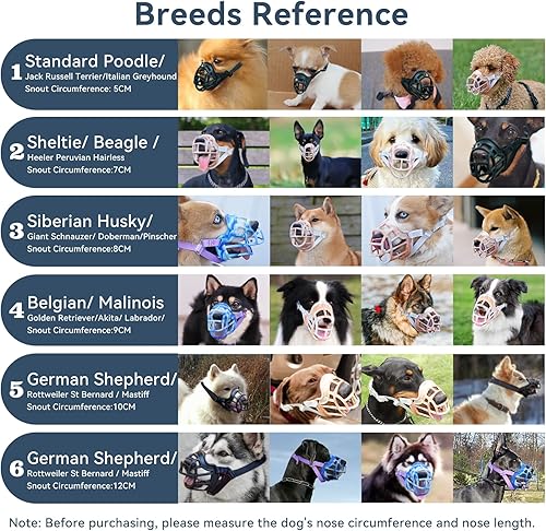 Miniatura 4 de Bozal para perro, bozal de cesta antimordeduras, bozal resistente y ligero que permite jadear beber, bozal de jaula para perros pequeños, medianos y