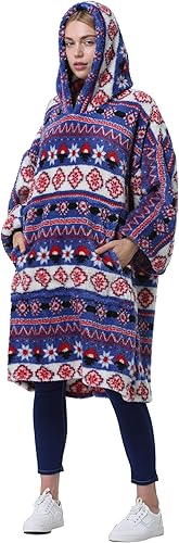 Miniatura 4 de Catalonia Sudadera con Capucha Manta Extragrande, Sudadera de Forro Polar con Bolsillo Frontal Grande, para Adultos Hombres Mujeres