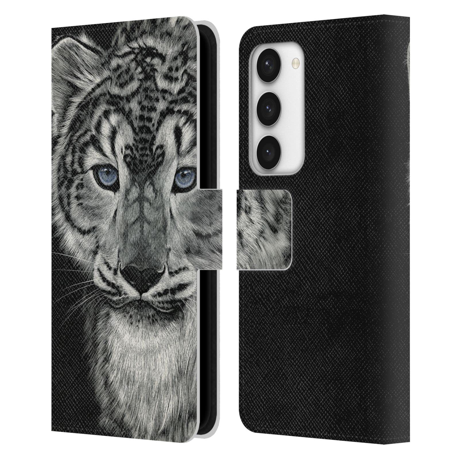 Carcasa de cuero tipo libro Samsung Galaxy S23 5G Stanley Morrison gato leopardo 7