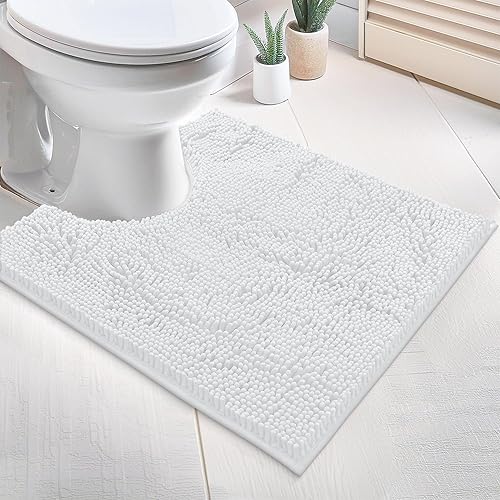 Miniatura 5 de LuxUrux Alfombra de Baño para Inodoro en Forma de U  Súper Absorbente y Antideslizante, Alfombra Contorneada para Alrededor del Inodoro, Chenilla