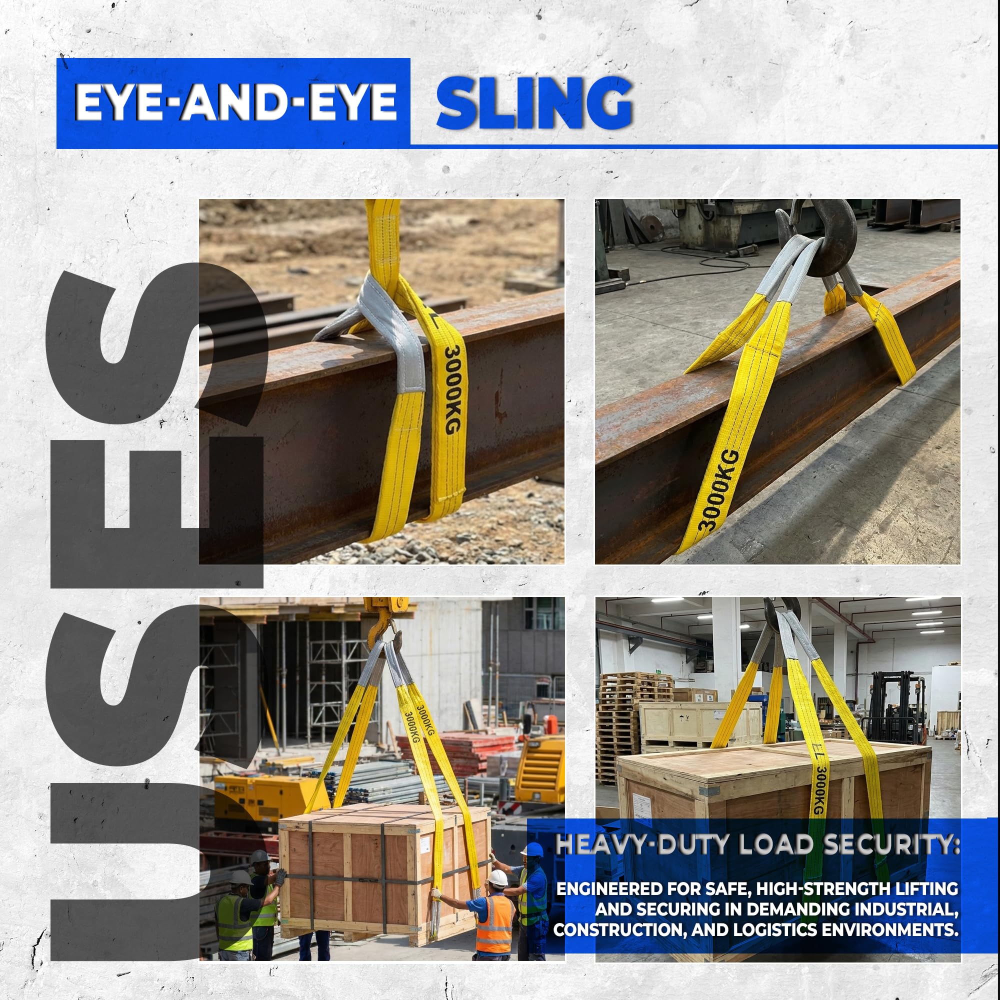 DOJA Barcelona Eslingas Planas Poliester Pack 2 3T 2m 3000kg Cincha Amarre