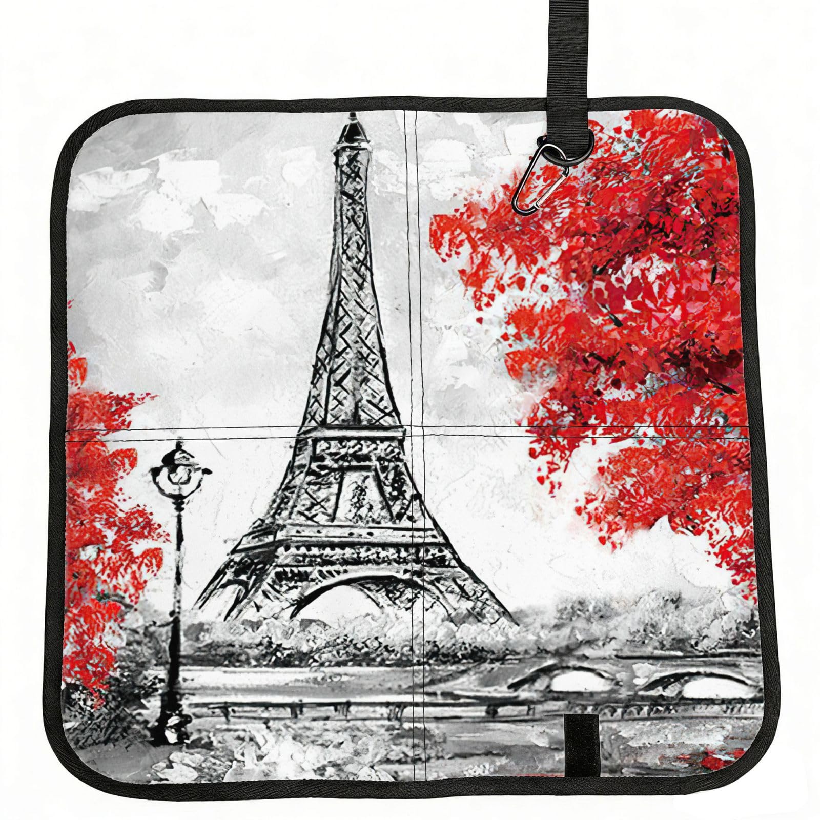 KAPPTYY Paris Printed Bleacher Seat Cushion PE Foam Filling, Foldable Sitting Pad for Concert Stadium Events