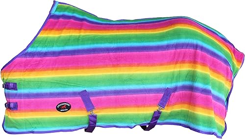 Miniatura 6 de 80 "Caballo Soft Fleece Cooler Contorneado Hoja de Ejercicio Manta Mechas Liner 43EE13 Cuadros marrones y grises,Marrón (Brown Striped),Arco