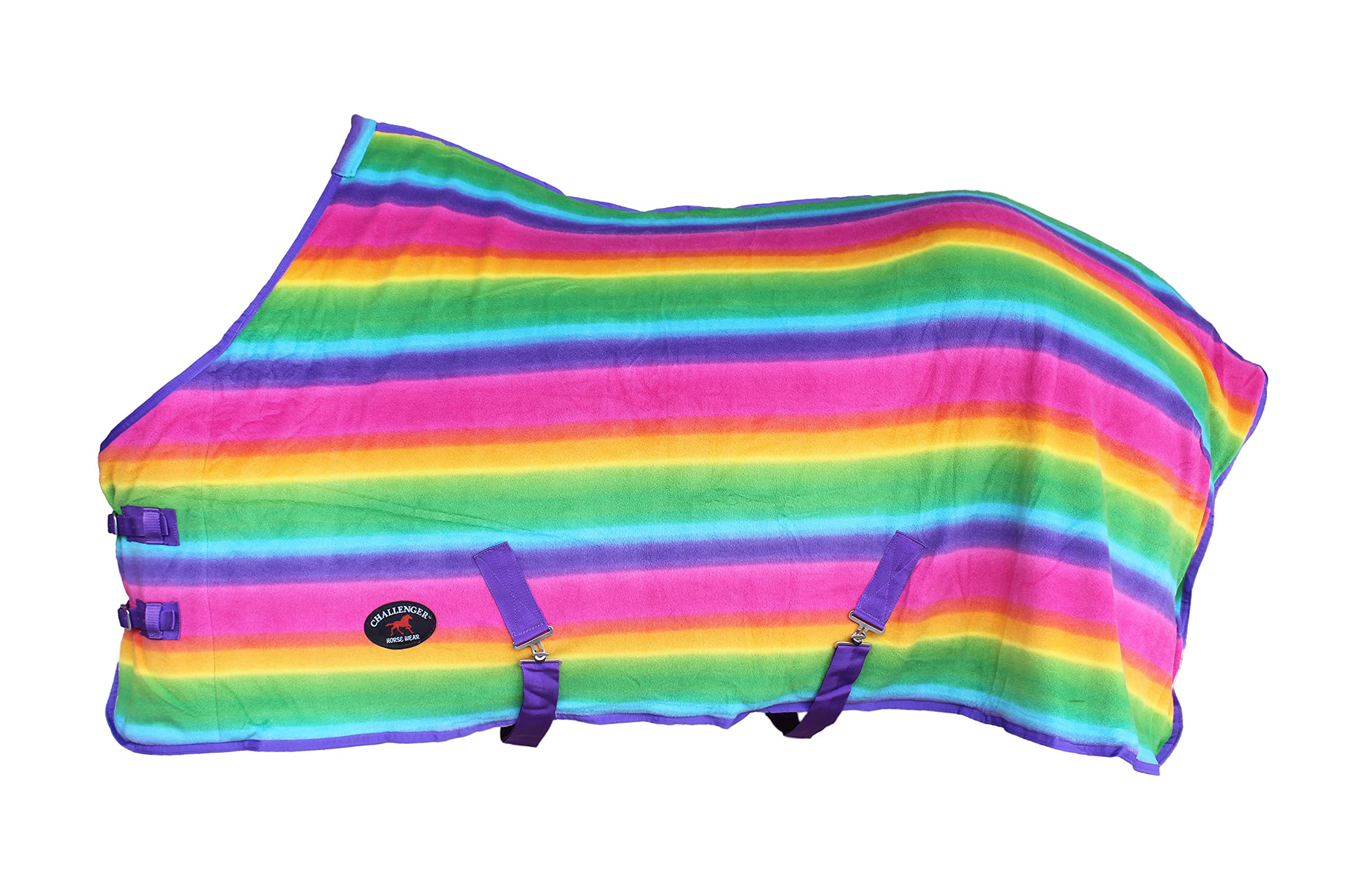 Challenger Horse Polar Fleece Cooler Exercise Moisture Wicking Blanket Rainbow 43EE08