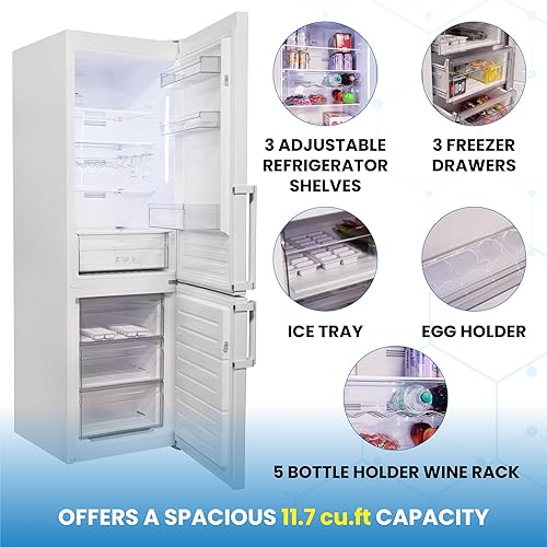 Miniatura 5 de Conserv 12cf No Frost Bottom Congelador Refrigerador Estante de vino GARAJE READY E-Star (blanco)