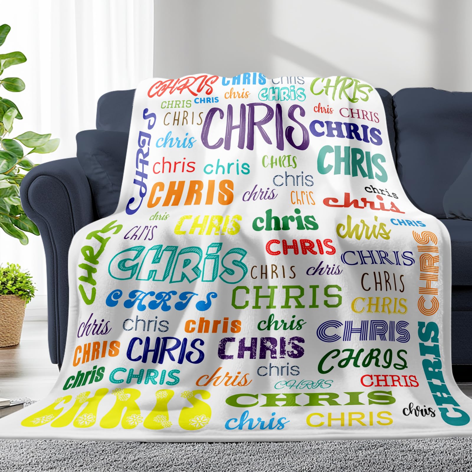 Lifemaison Personalised Name Blanket,Customised Soft Warm Throw Blanket with Name,Customized Soft Blanket for Kids Adults Gift for Mothers Fathers Day Birthday Anniversary Valentines Day Christmas