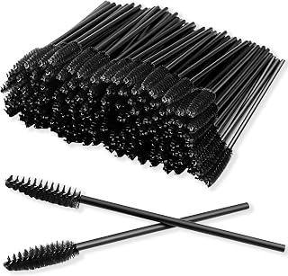 Farsa Life Mascara Wands Pack Of 50 Disposable Eyelash Brush Eyebrow Brush Spoolie Applicator In Black Color