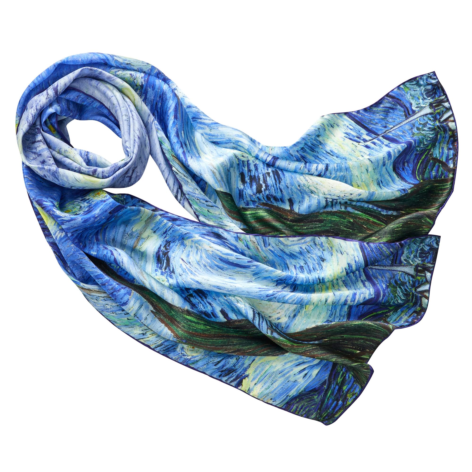 Donna 160cm Sciarpa Arte Colorata Di Seta Lunga Foulard in Seta Pura idee regalo Claude Monet