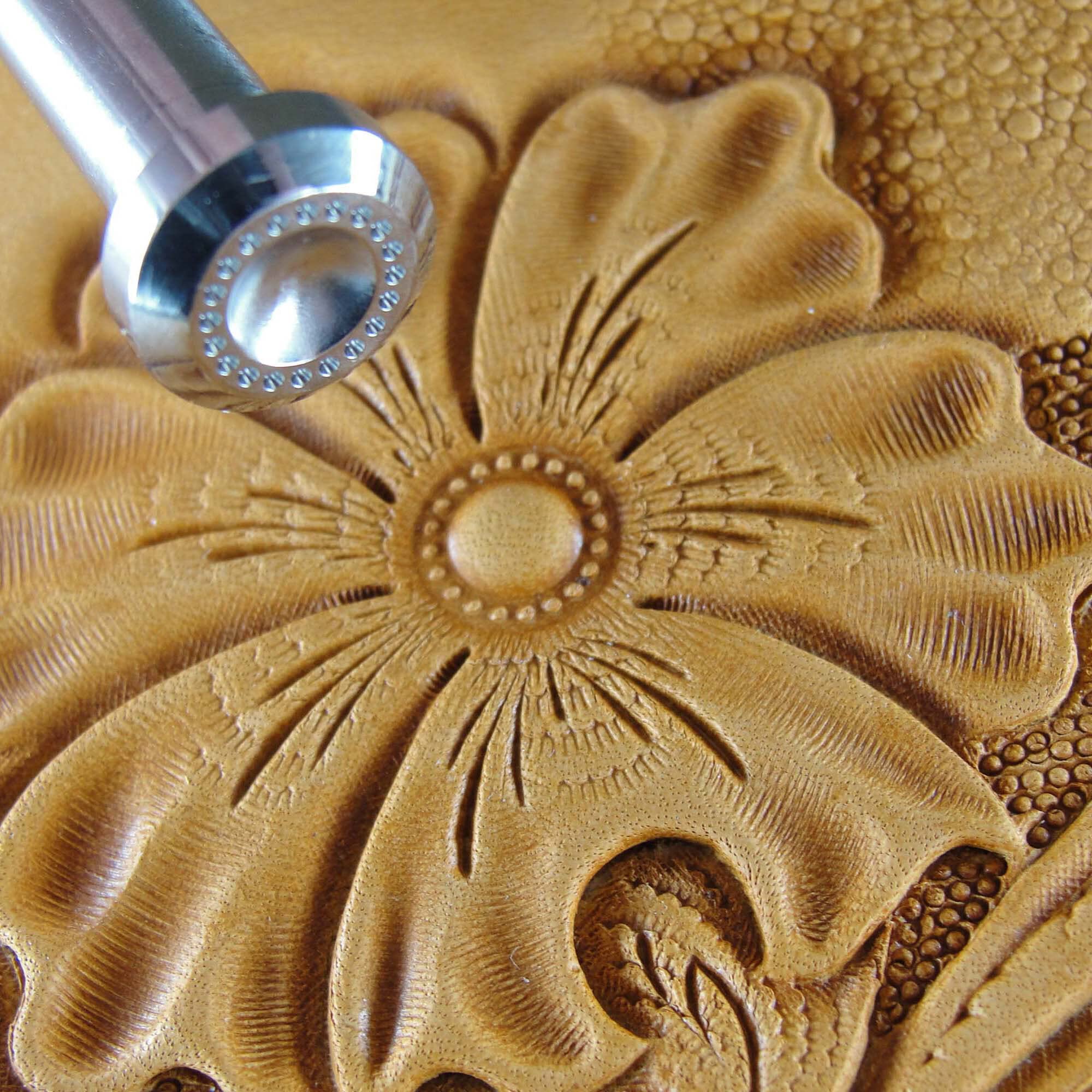 20-Seed Flower Center Leather Stamp, Stainless Steel Leather Stamping Tool, Zhong Jiang Leathercraft Stamp