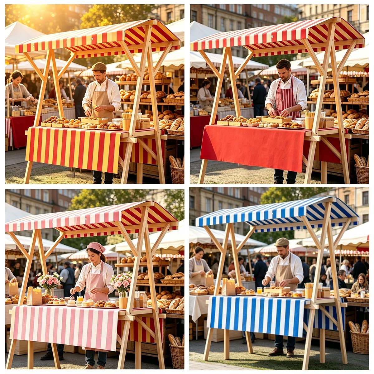 Foldable Farmers Market Stand with Canopy