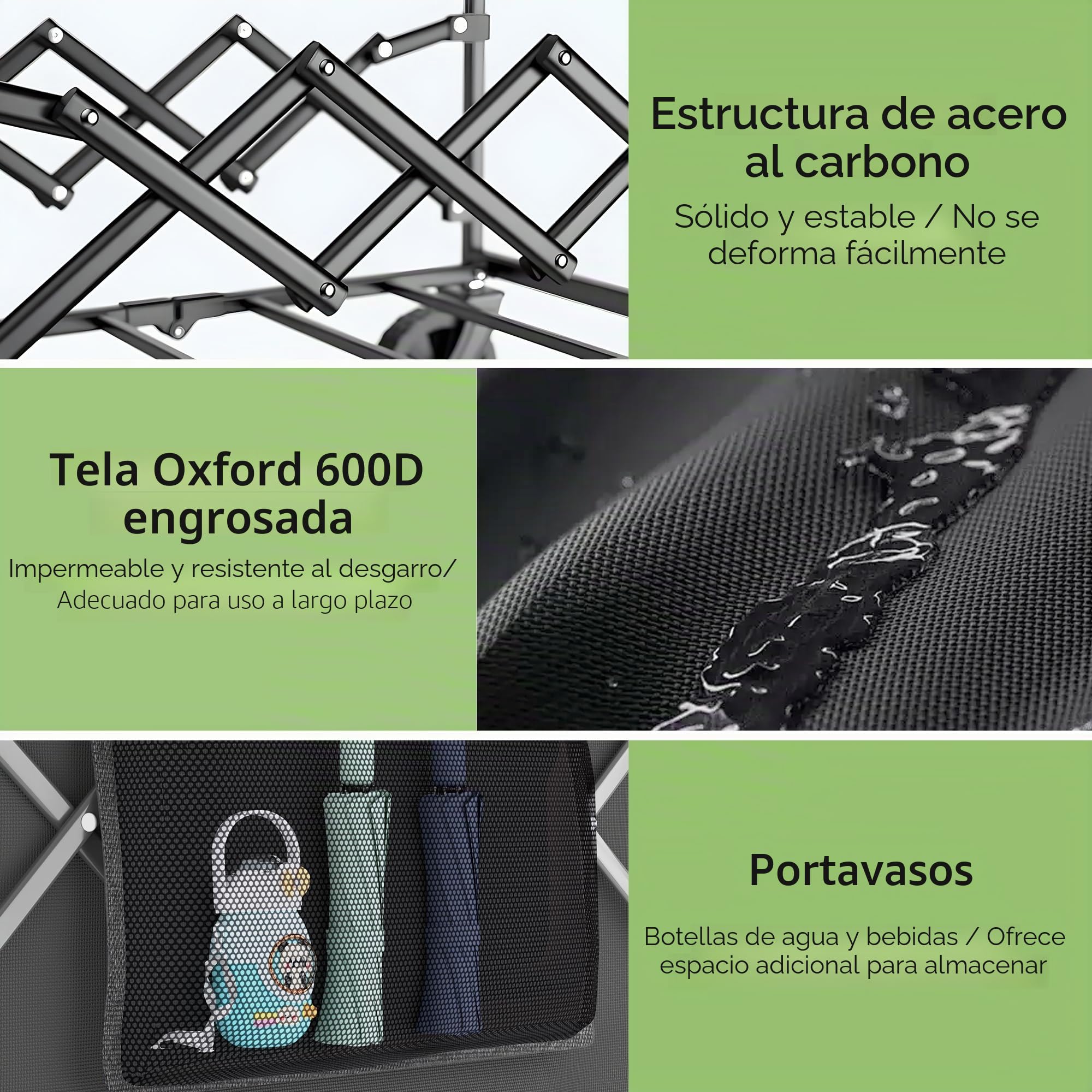 Morpilot Plegable 220L / 150 kg, Ruedas Todoterreno para Playa y Césped, Asa Ajustable, Fácil de Plegar, Cabe en Maletero, Carro para Camping, Compras y Jardín, Negro