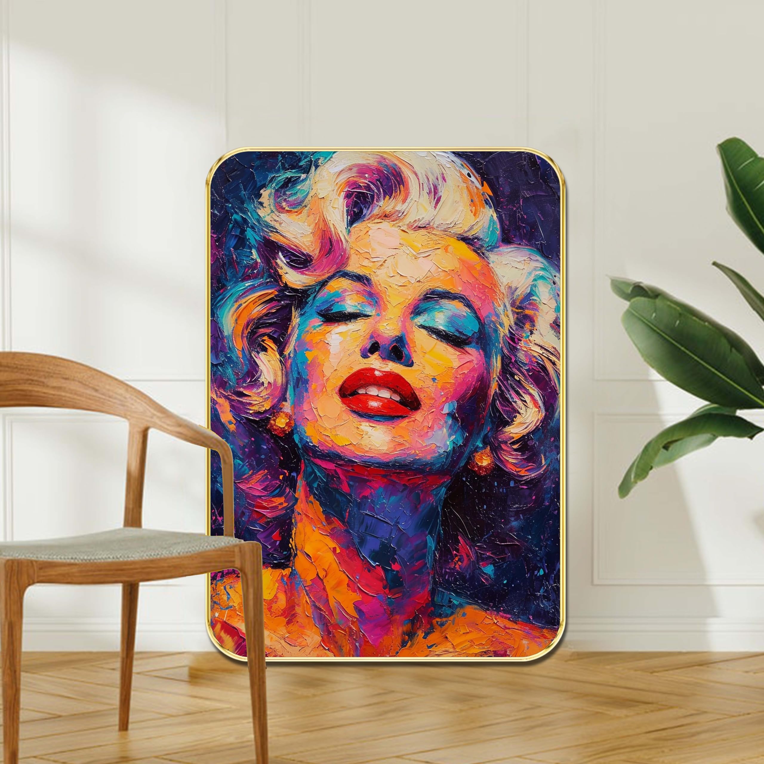 SAF Marilyn Monroe Color Splash Wall Art – Gold Framed Modern