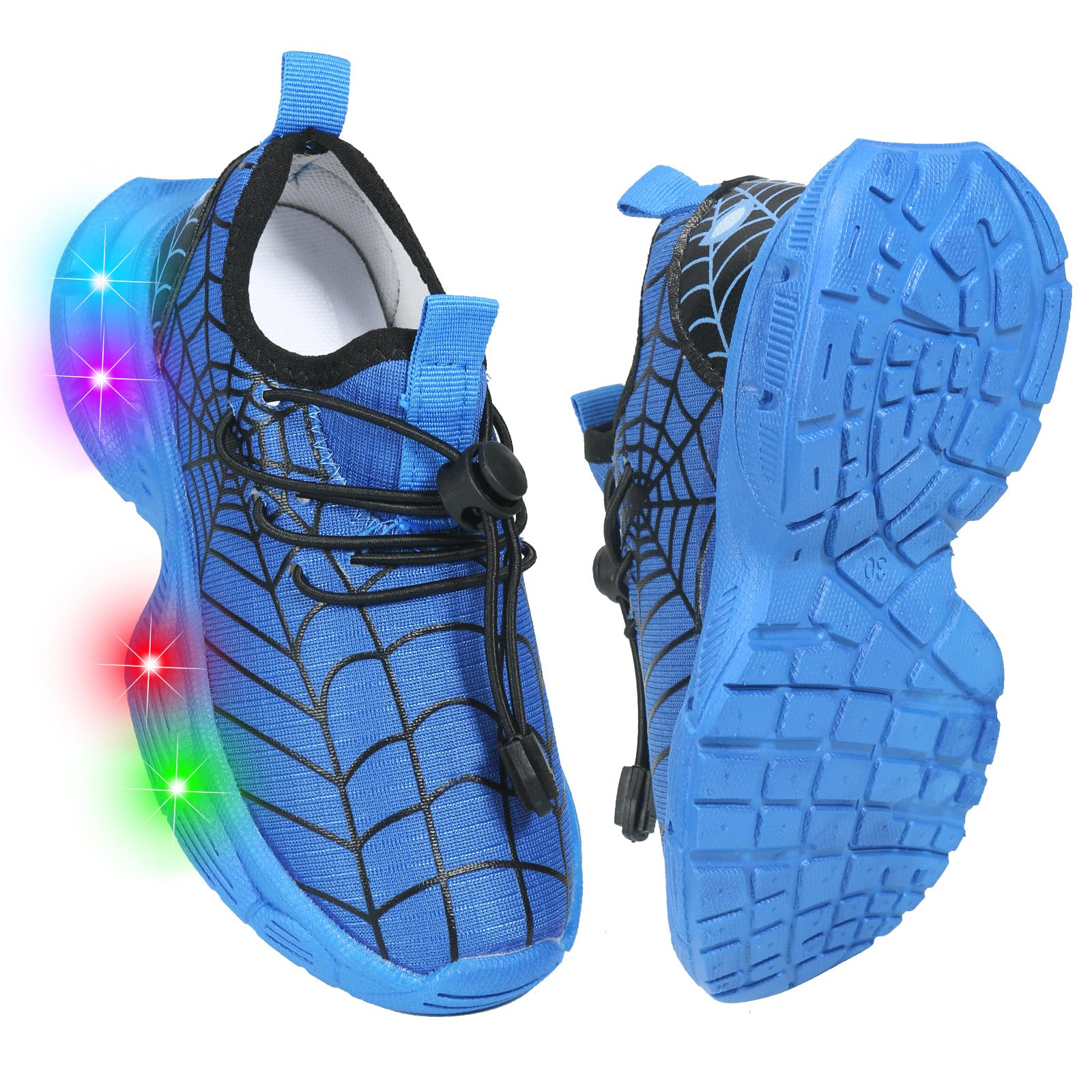 YAOWUQUAN Boy Festive Tennis Shoes for Children's Parties Breathable Light Up LED Shoes for Kids