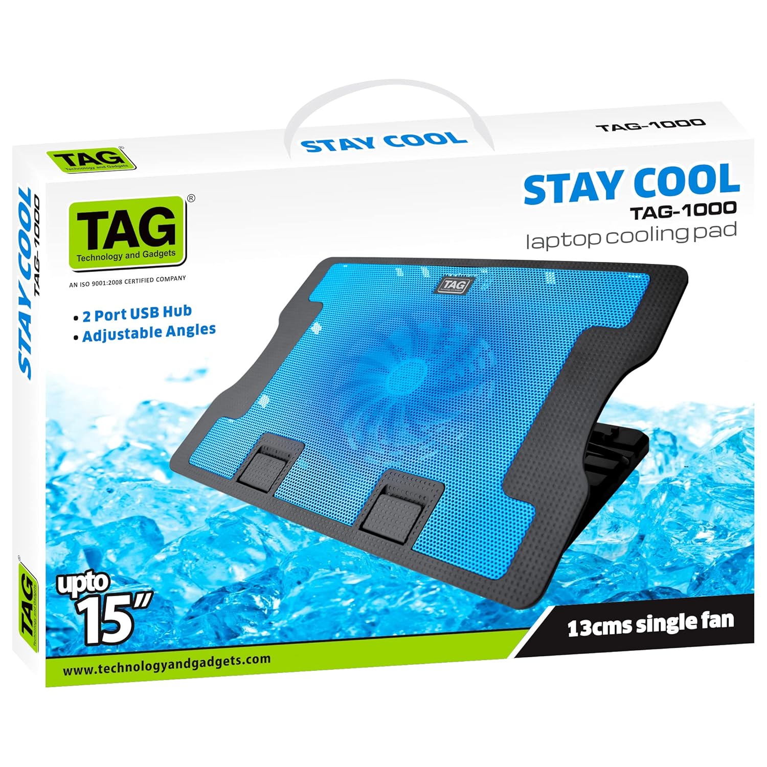 TAG USB Cooling Pad 1000, Portable Slim Quiet USB Powered Gaming Cooler
