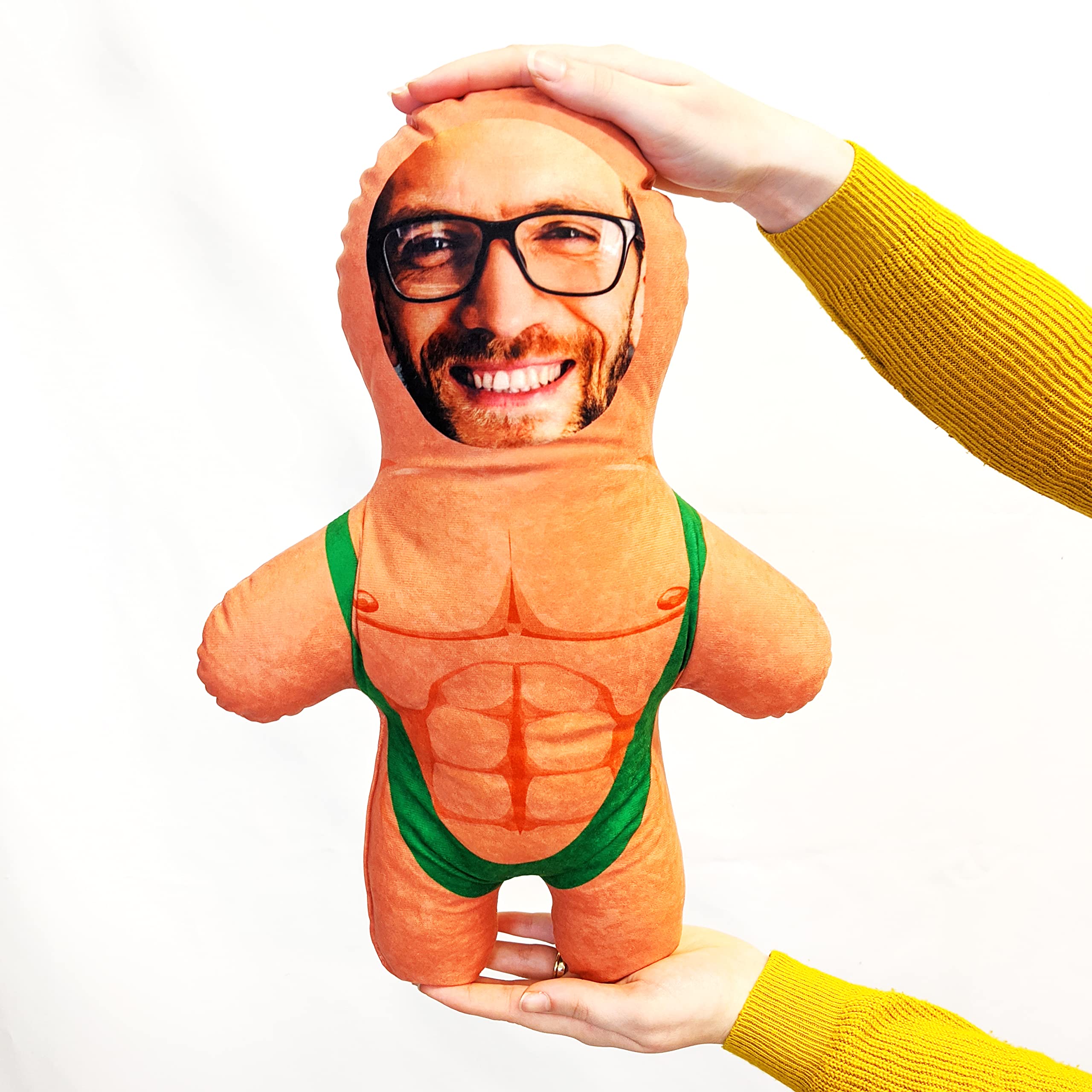 MINI ME! Funny Doll | Custom Personalised Face Teddy Cushion | Funny Novelty Gift Idea For Him | 33cm x 46cm | British Made Gifts | Amazing 5 Star Reviews (T1) Prank Gift, Stagdoo