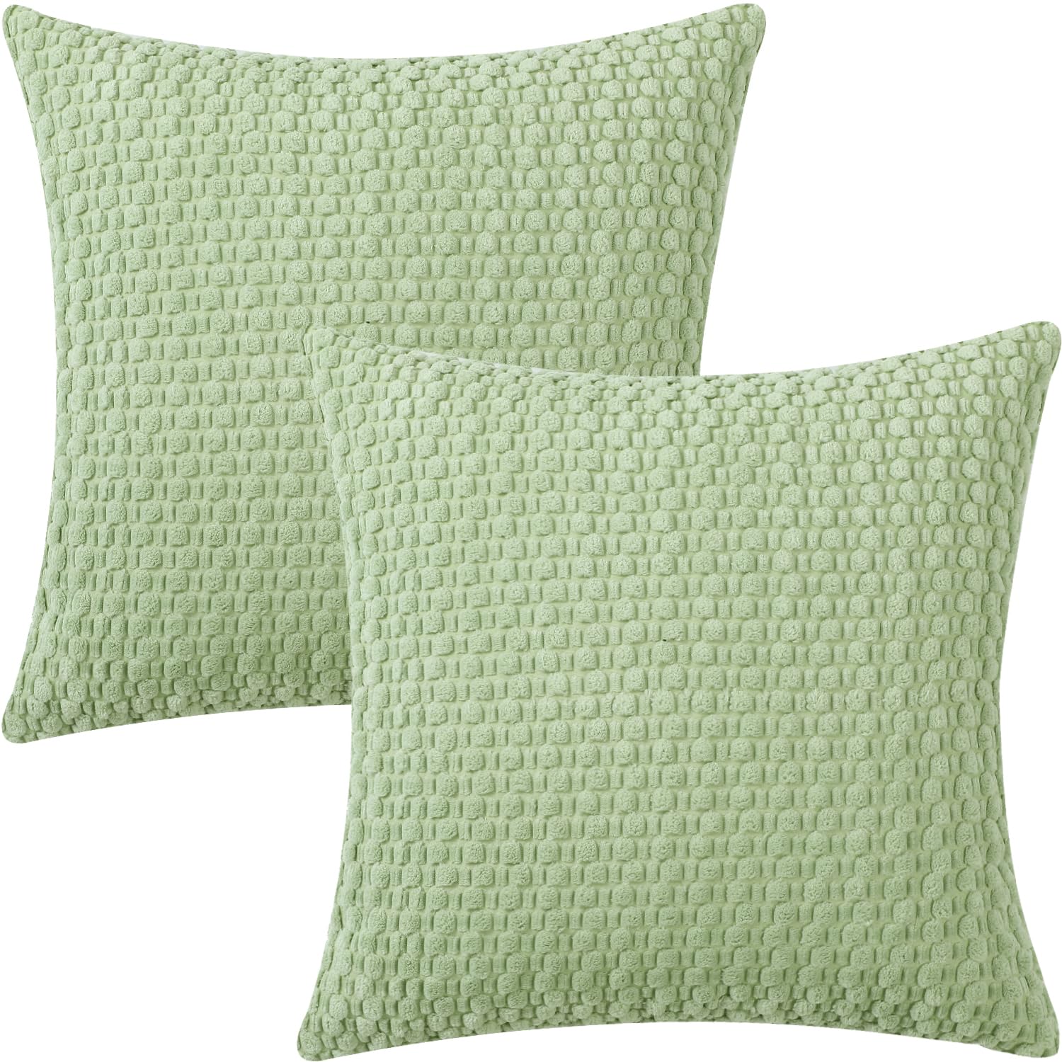 Tennove Cushion Covers 50x50cm Decorative Modern Sage Green Pillow Cases Pack of 2 Corduroy Boho Soft Throw Pillow Covers Square Pillowcases for Sofa Living Room Bed Home Decor โ image 1