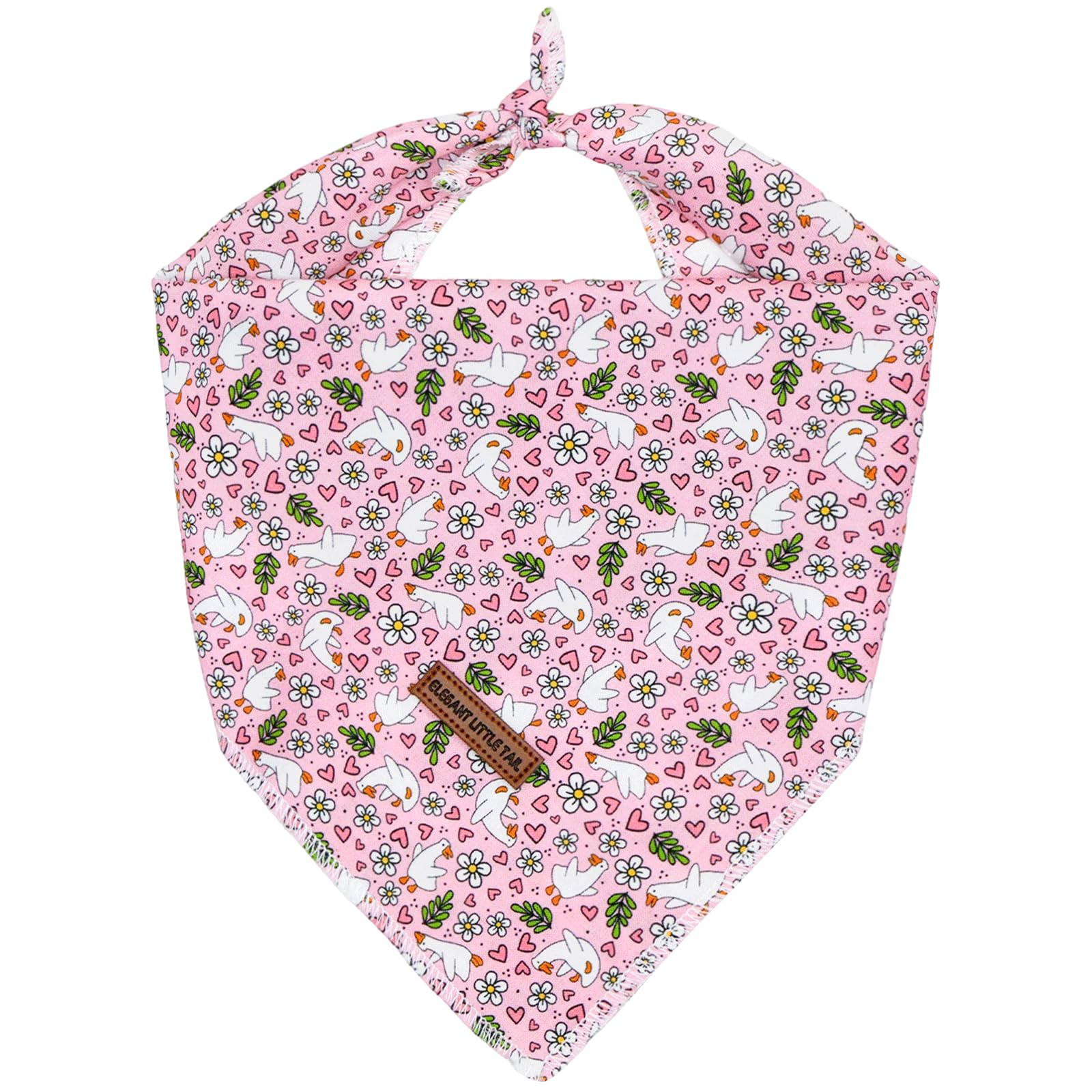 Elegant little tail Dog Bandana, Cute Goose 1PC Washable Dog Scarf Female or Male Square Bib Kerchief Scarf Adjustable Pet Bandana for Medium Large Dogs — image 1