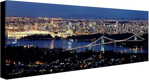 Miniatura 2 de Vancouver por Pierre Leclerc, arte de pared en lienzo de 12 x 32 pulgadas