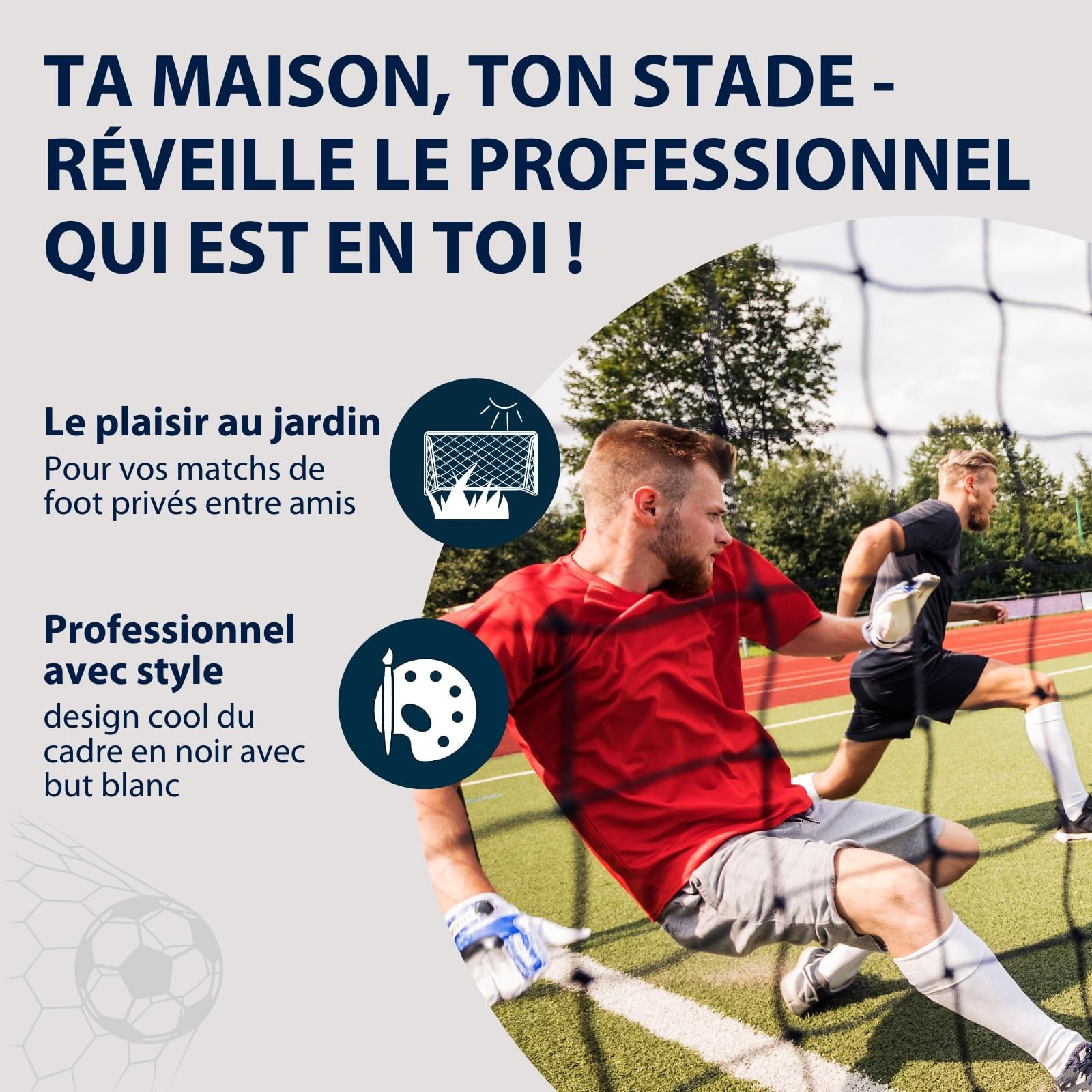 HUDORA But de football Hornet 180 avec mur de but - Extérieur, filet amovible, trous de tir renforcés, résistant aux intempéries