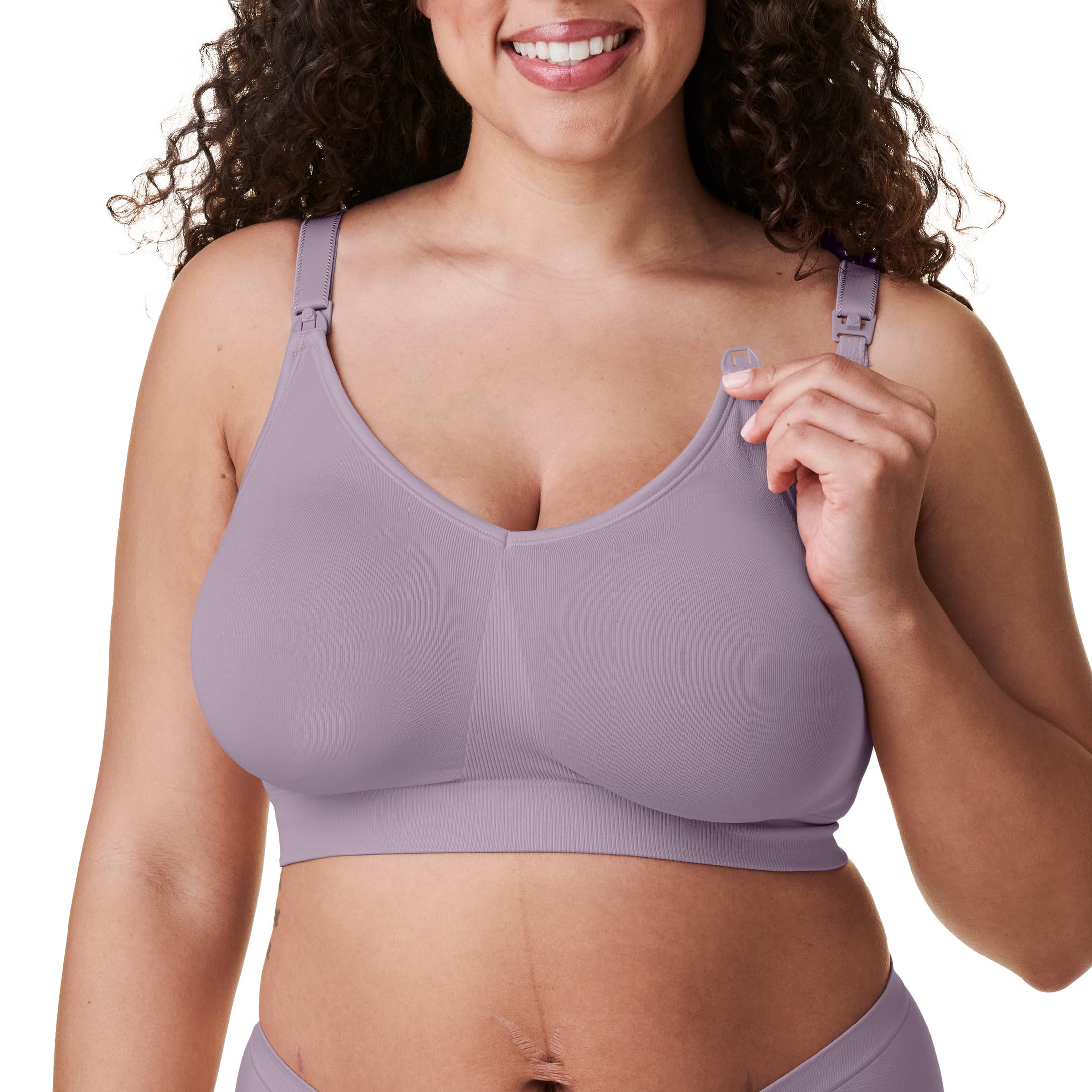 Bravado Designs Women's Grey Orchid Sustainable Nursing Bra | Body Silk Seamless | | Xxl