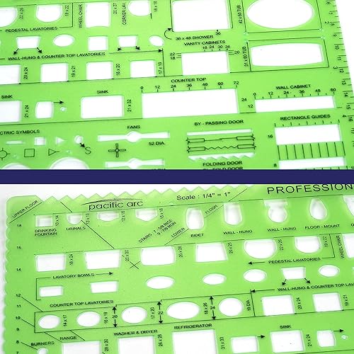 Miniatura 4 de Pacific Arc Guía profesional de plantillas de plan de casa, con puertas, electrodomésticos, accesorios de fontanería