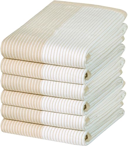 Miniatura 27 de Toallas de cocina de alta calidad (20 x 28 pulgadas, paquete de 6) Toallas de cocina grandes de algodón Juego de sábanas de cocina planas