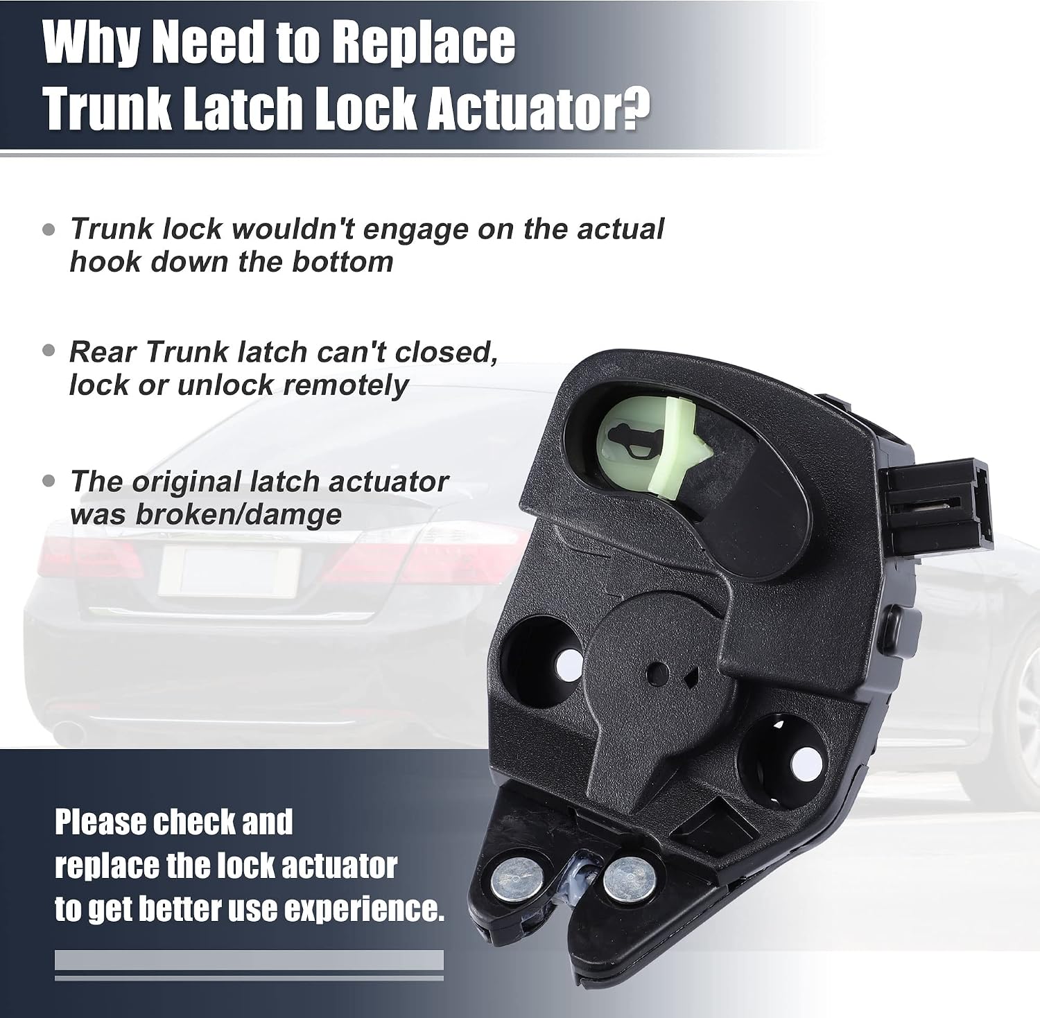 X AUTOHAUX Rear Side Trunk Latch Actuator Assembly for Honda Accord 2013-2017 for Acura TLX 2015-2020 74851-T2A-A01 74851T2AA01