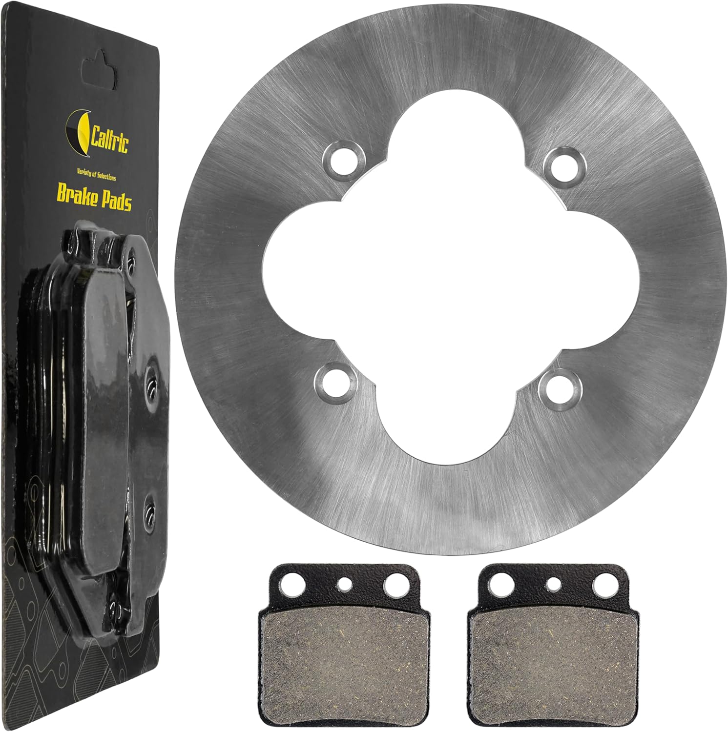 Caltric Rear Brake Disc Rotor with Pads Compatible with Suzuki Quadsport Z400 LT-Z400 LT400Z 2003-2013