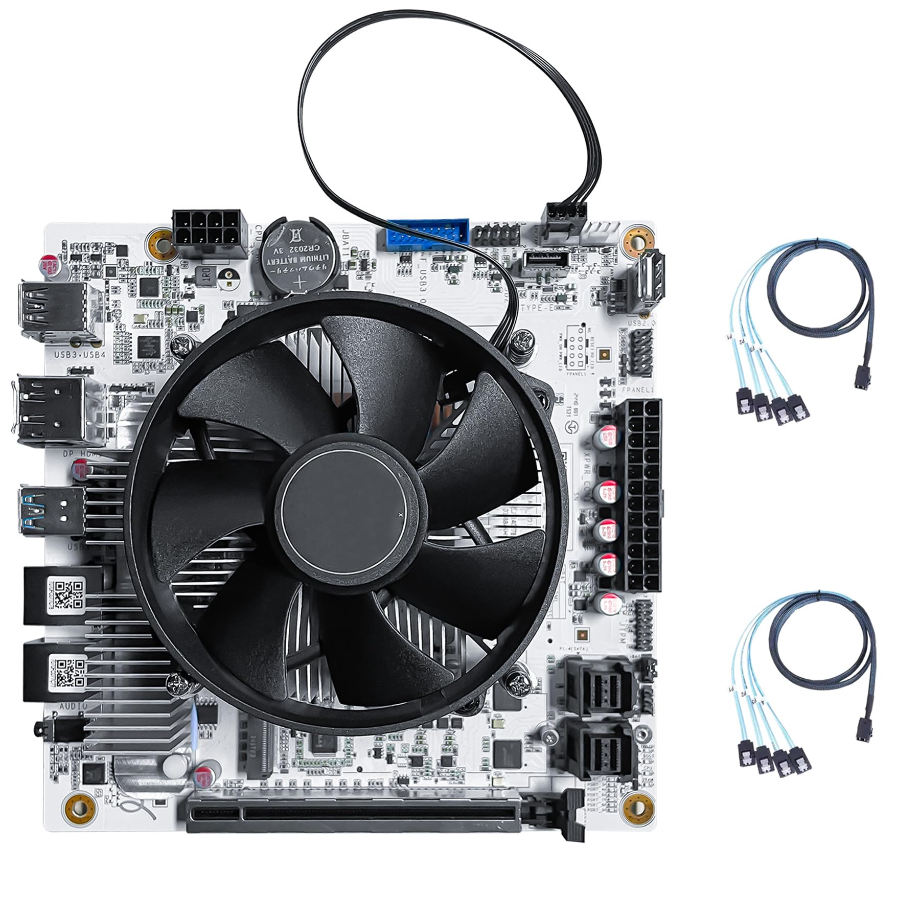 N7 Mini ITX Motherboard,2X 10G RJ45 Ports,Ryzen 7 8845HS Processor,up to 5.1GHz,8C/16T, PCIe 4.0 x8 Slot,2 x PCIe 4.0 M.2 Slots,DDR5,HDMI + DP + USB4 Triple Display (N7 NAS Motherboard+ Fan)-image-10