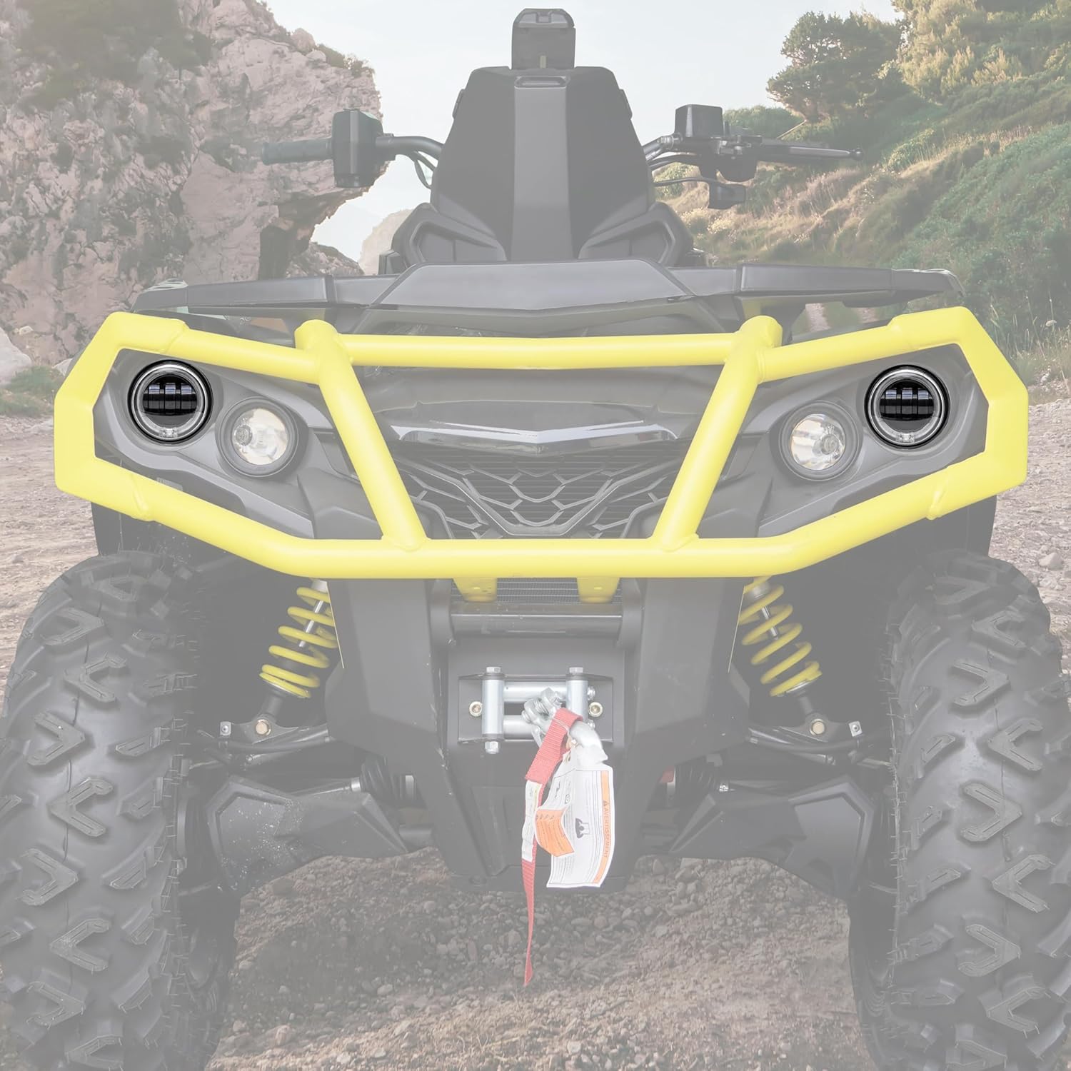 UTVXPERT LED Low Beam Headlights with Halo Ring DRL Headlamp Assembly compatible with 2012-2022 Can Am Outlander 500 650 800 850 1000 XMR STD XT XT-P Accessories, Replace #710006177 (2 PCS)