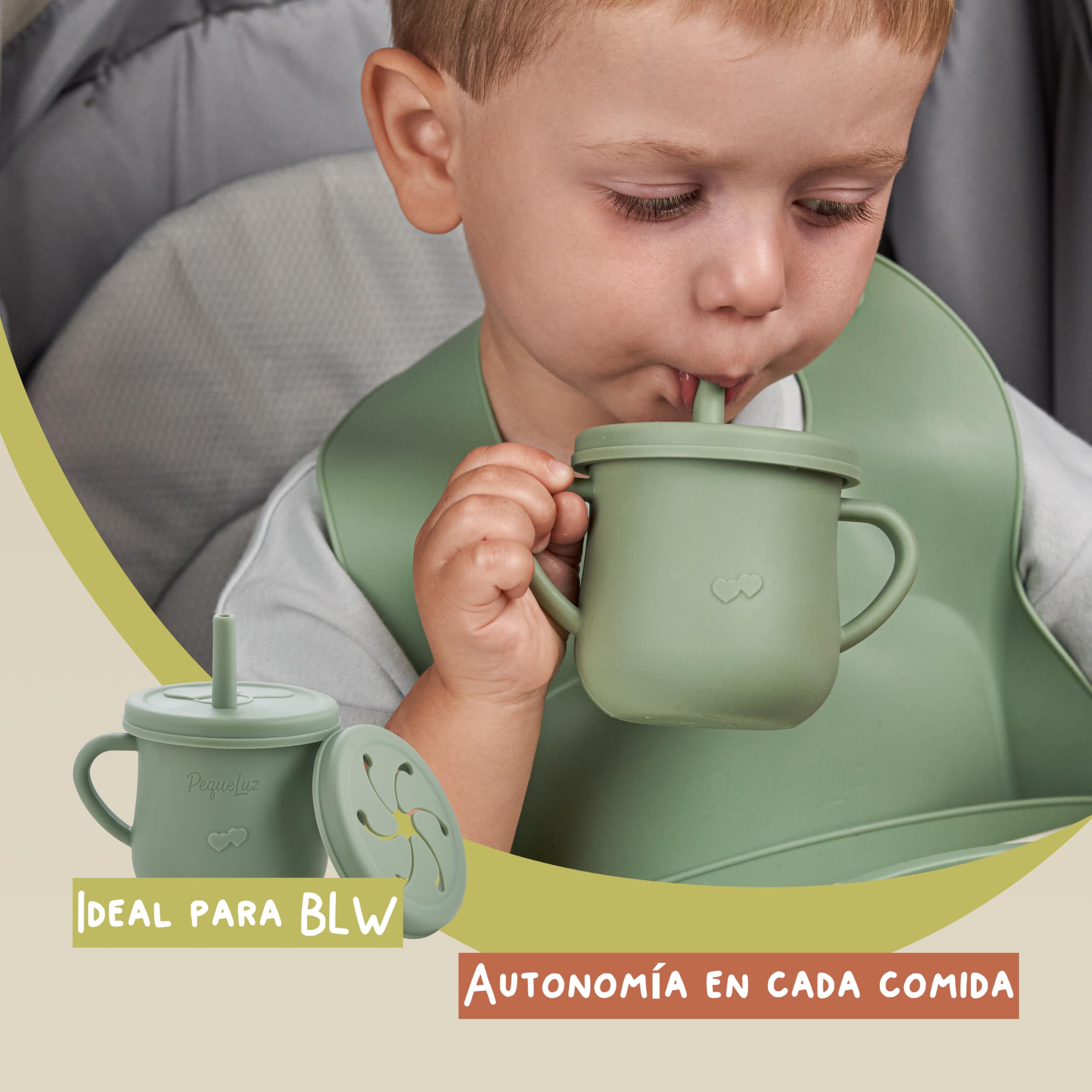 Set Pappa Svezzamento Neonati in Silicone LFGB – 10 Pezzi | Set Autosvezzamento Premium con Piatto e Ciotola con Ventosa, Tazza, Bavaglino e Posate Bambino | Senza BPA