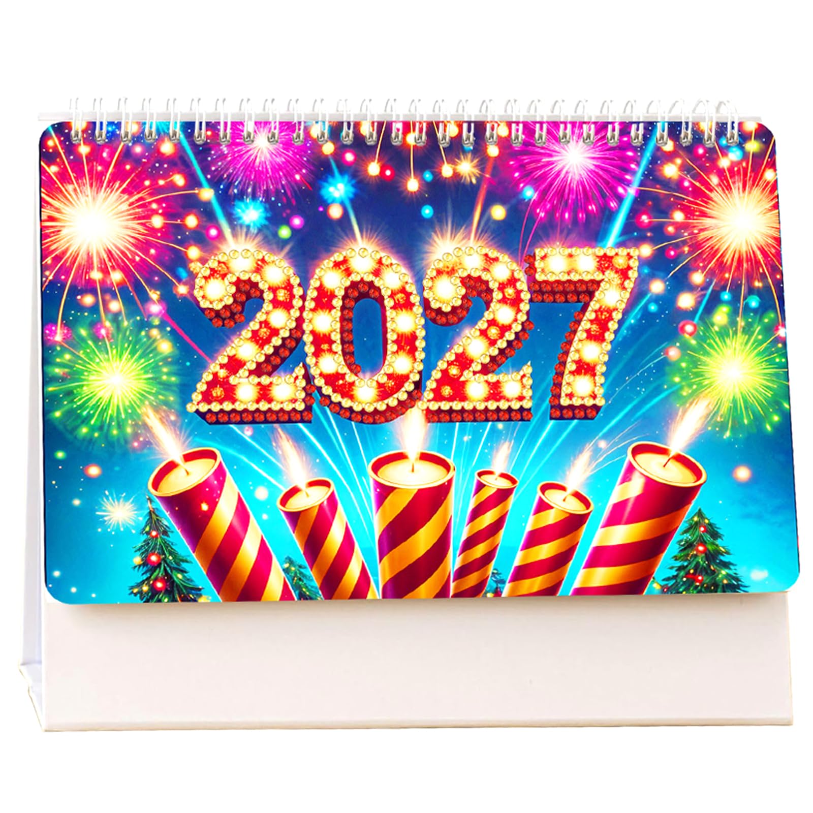 Cat 2027 DIY Paper Calendar Set Special Shaped Drill Monthly Flip Tabletop