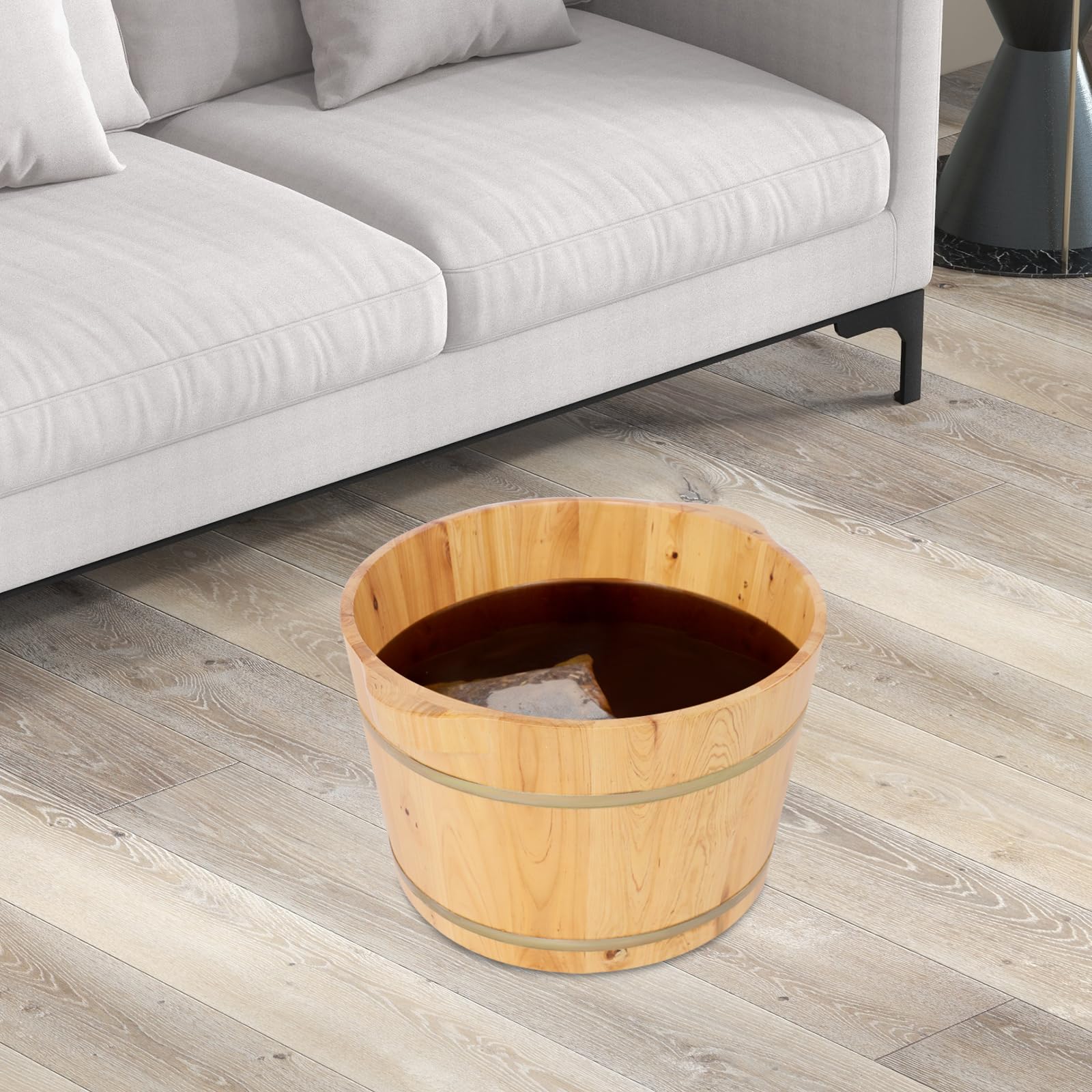 Vasca da bagno in legno da 12 mm, vasca per piedi da ammollo, 36,5 x 40 cm | Pedicure Spa per la cura dei piedi, benessere per la casa