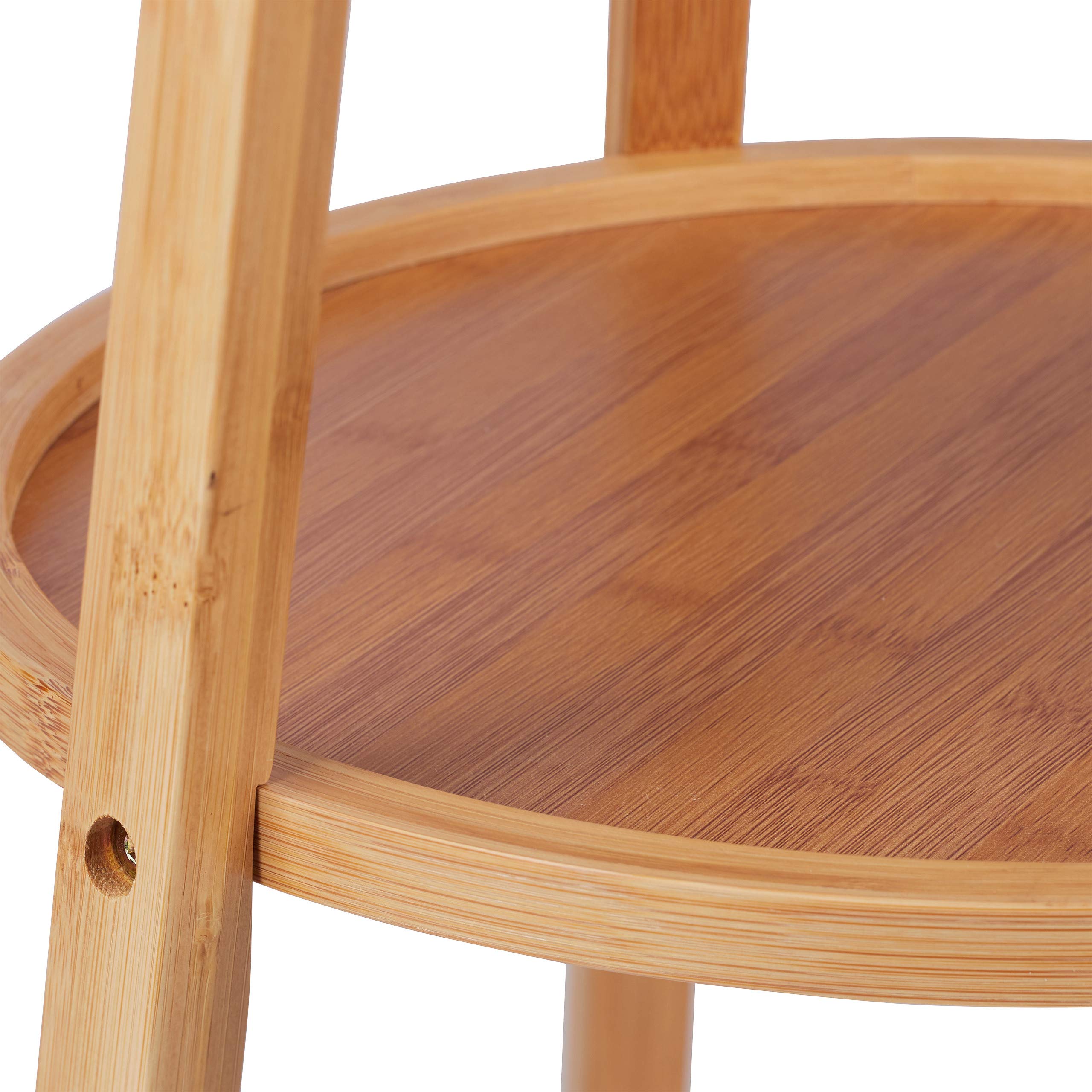 Relaxdays Appendiabiti, Moderno Attaccapanni in Bambù 2 Ripiani, 6 Ganci, Design ad Albero, 178x50x50 cm, Legno Naturale