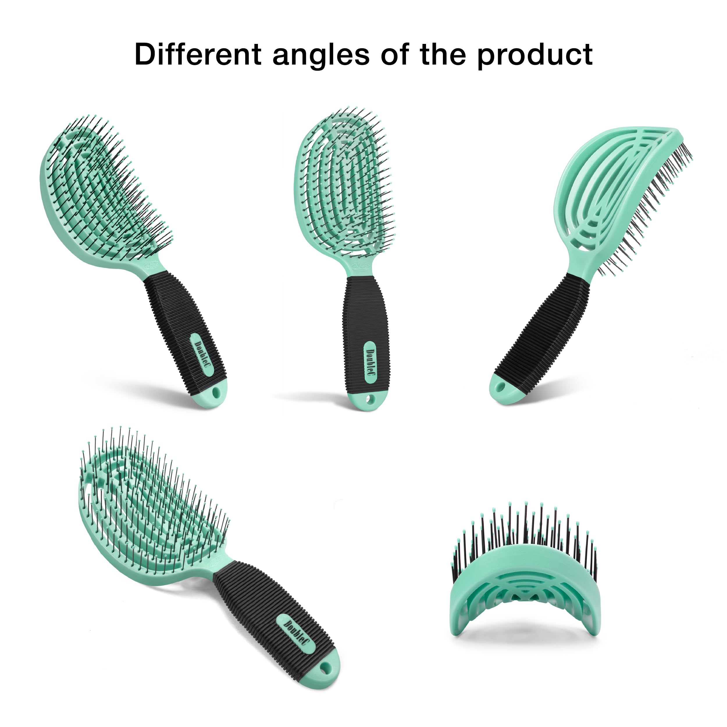 NEW VIDEO! NuWay 4Hair! U.S. Patented Professional Detangling! DoubleC is Double Curved! Best Brush for Applying Any Hair Product! Vented Back - suszarka do włosów Safe (miętowa zieleń)