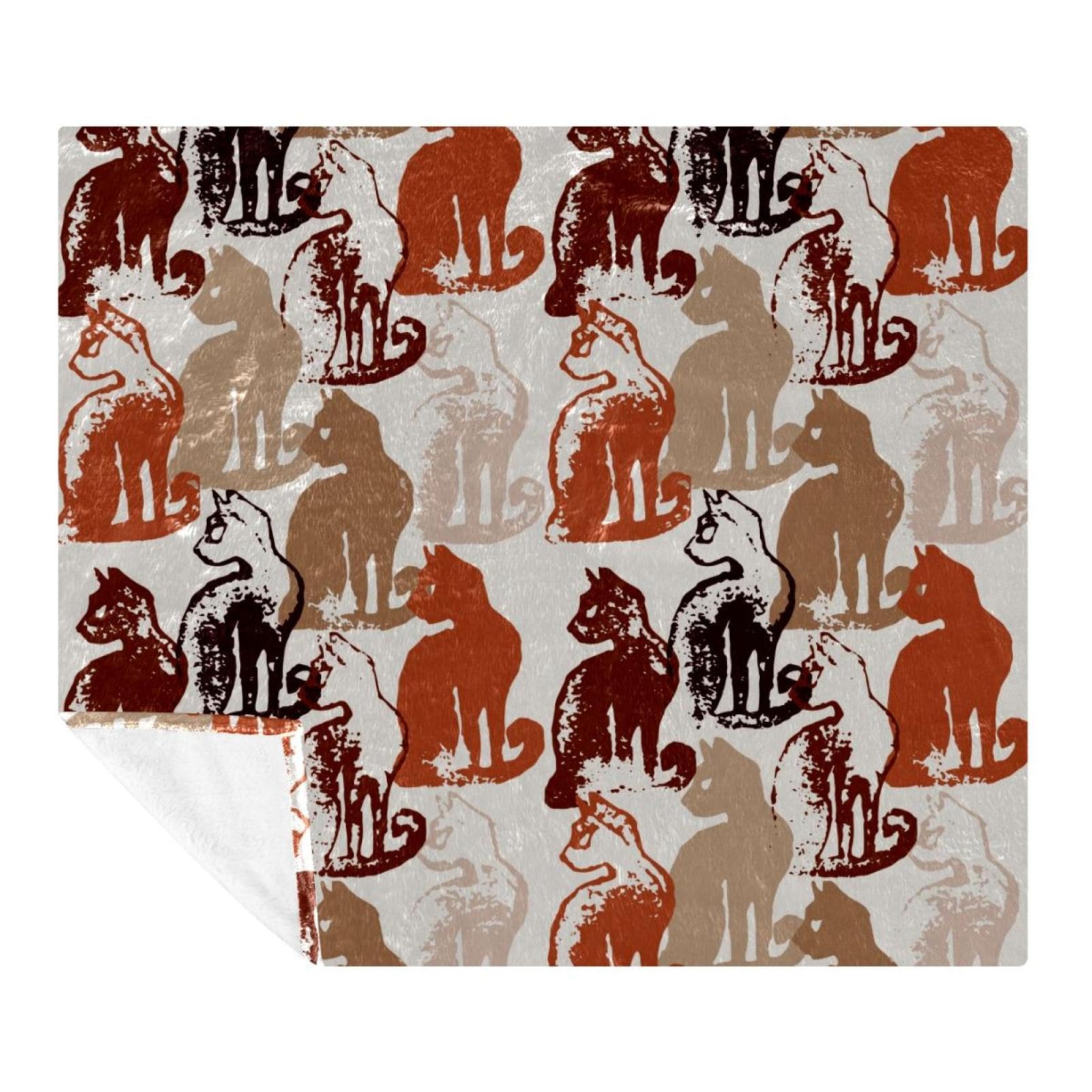 Couverture douce et confortable chats : plaid léger pour lit, canapé et voyage