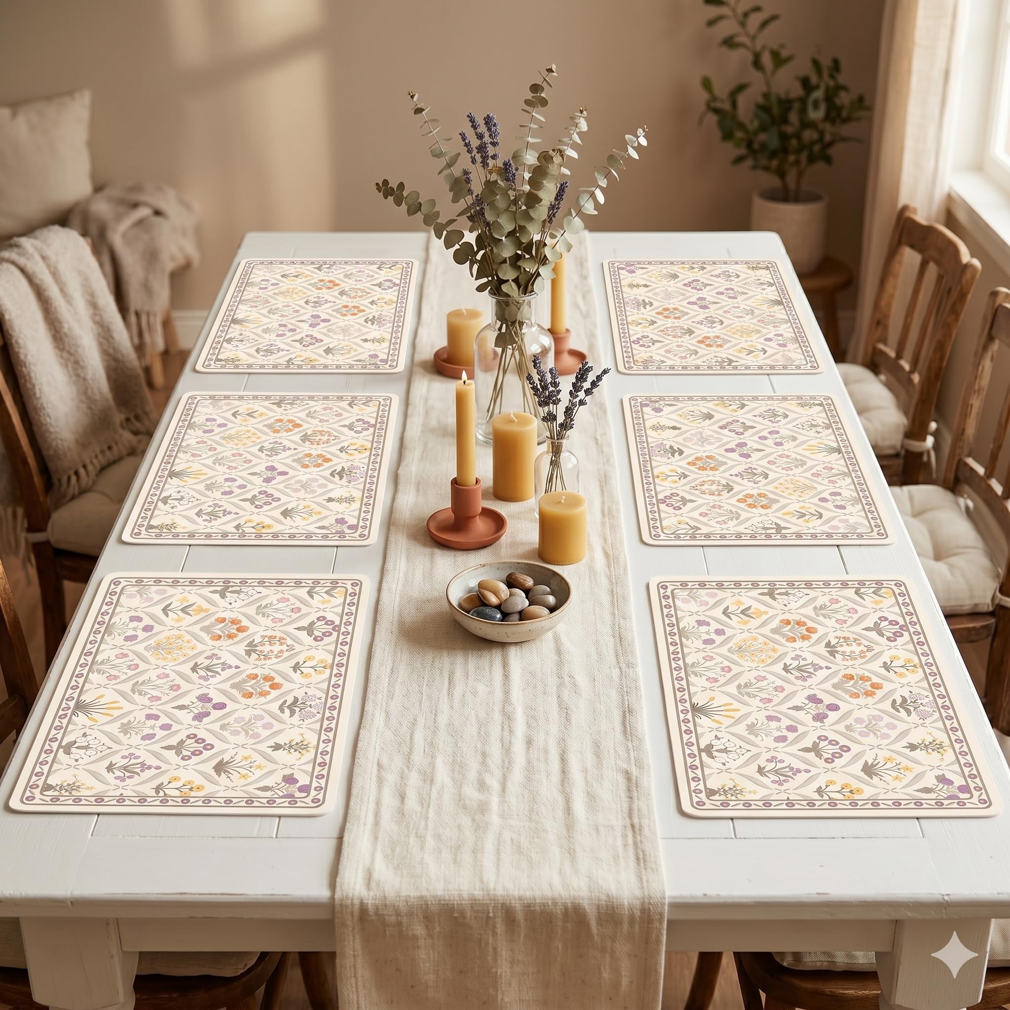 YELONA Leather Dining Table Placemats Set of 6 – Waterproof, Heat Resistant, Anti-Slip, Easy to Clean Table Mats for Dining Table, Kitchen & Home Décor (Pale Beige, 40 x 30 cm)-image-40