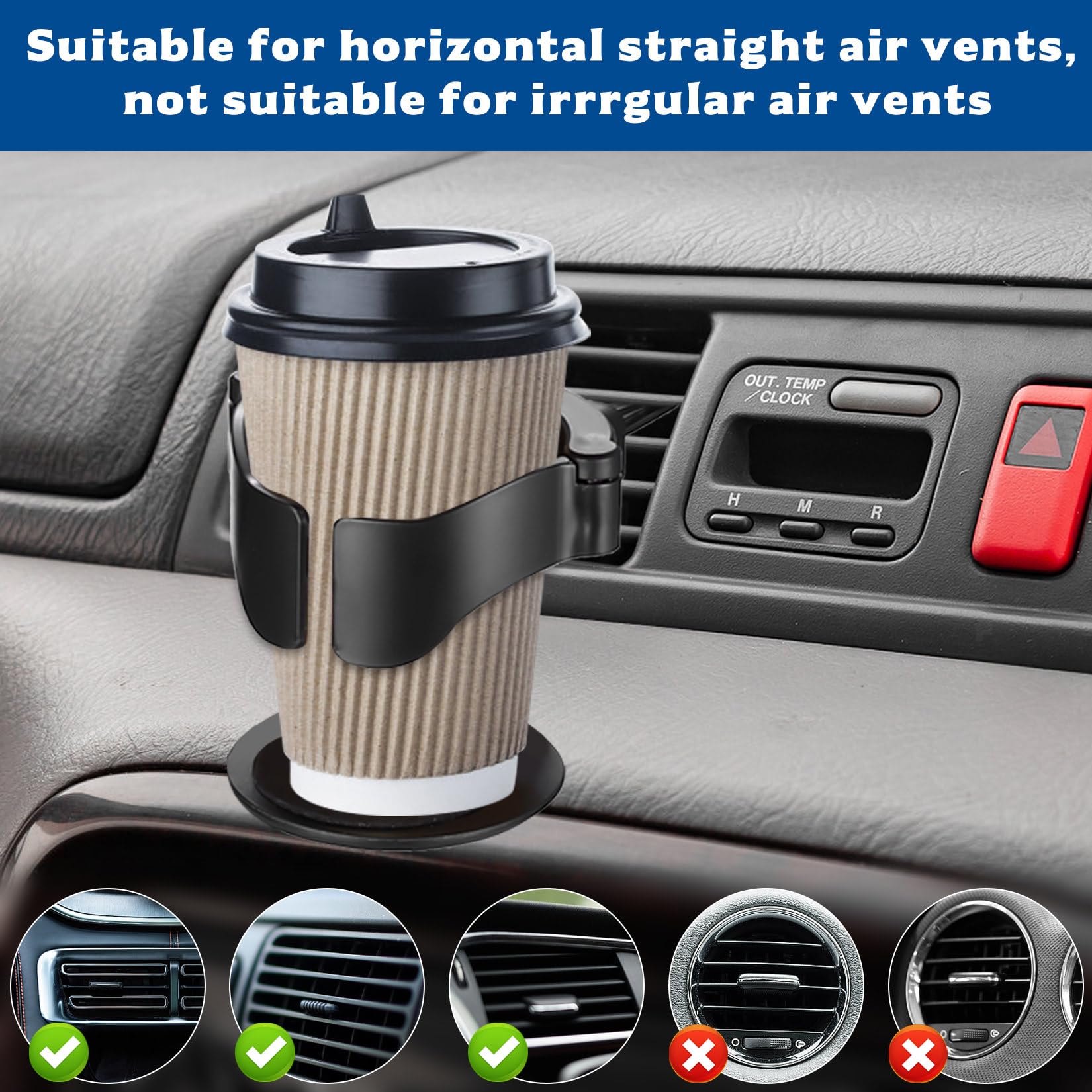 Porta Bicchieri Per Auto Da Ventilazione | 2 Pezzi Regolabili | Con Posacenere | Universale Per Lattine E Tazze - Foto 3