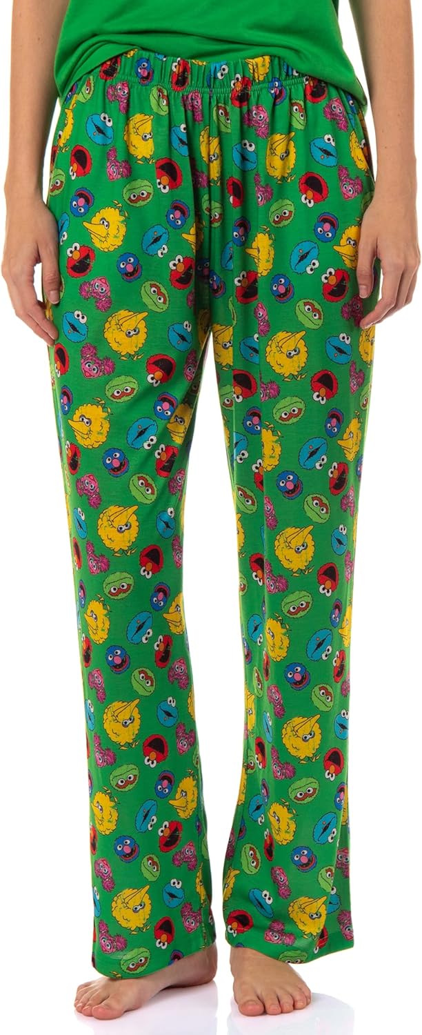Sesame Street Women's Elmo And Friends Cookie Monster Distressed Print Sleep Pajama Set - Image 3