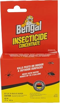 Bengal Insecticide Concentrate, Indoor and Outdoor Insect Killer, Makes 2 Gallons, 2 Oz. Liquid Concentrate
