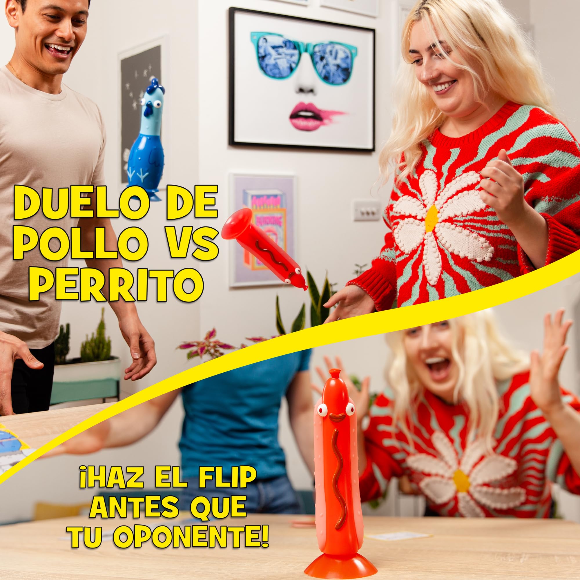 Mercurio - Pollo VS Perrito - Party Game de Acción Familiar - Completa Retos y Desafíos - Diversión para Niños, Adolescentes y Adultos - Ideal para Fiestas y Reuniones - Edad Mínima 10 Años