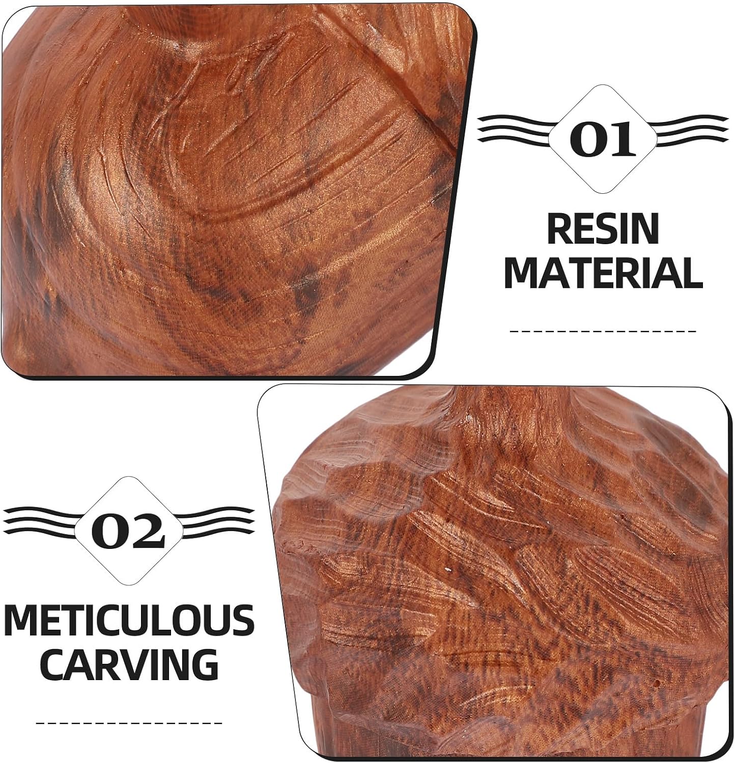 CALLARON Acorn Resin Wall Hooks Small Size, Unique Entryway Coat Hanger for Home and Outdoor Use, Decorative Wood-Look Storage Hook for Clothes and Accessories image 3