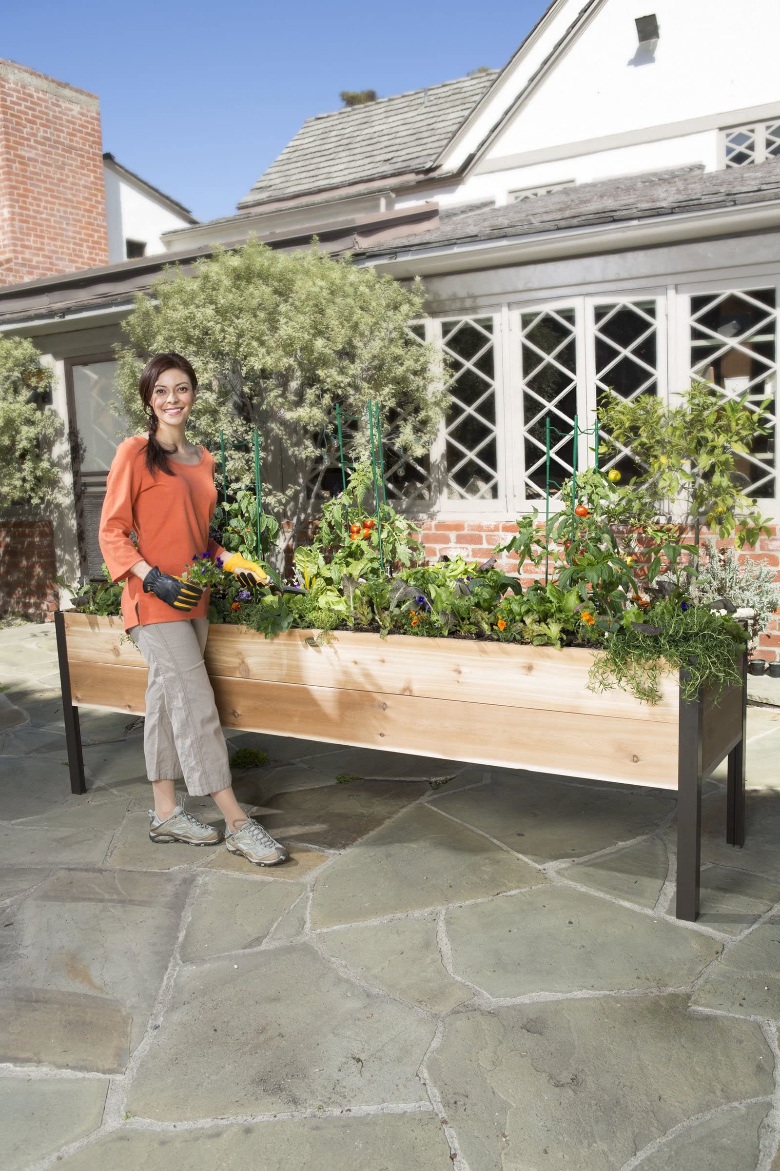 Gardener’s Supply Company Raised Garden Bed Elevated Cedar Planter Box