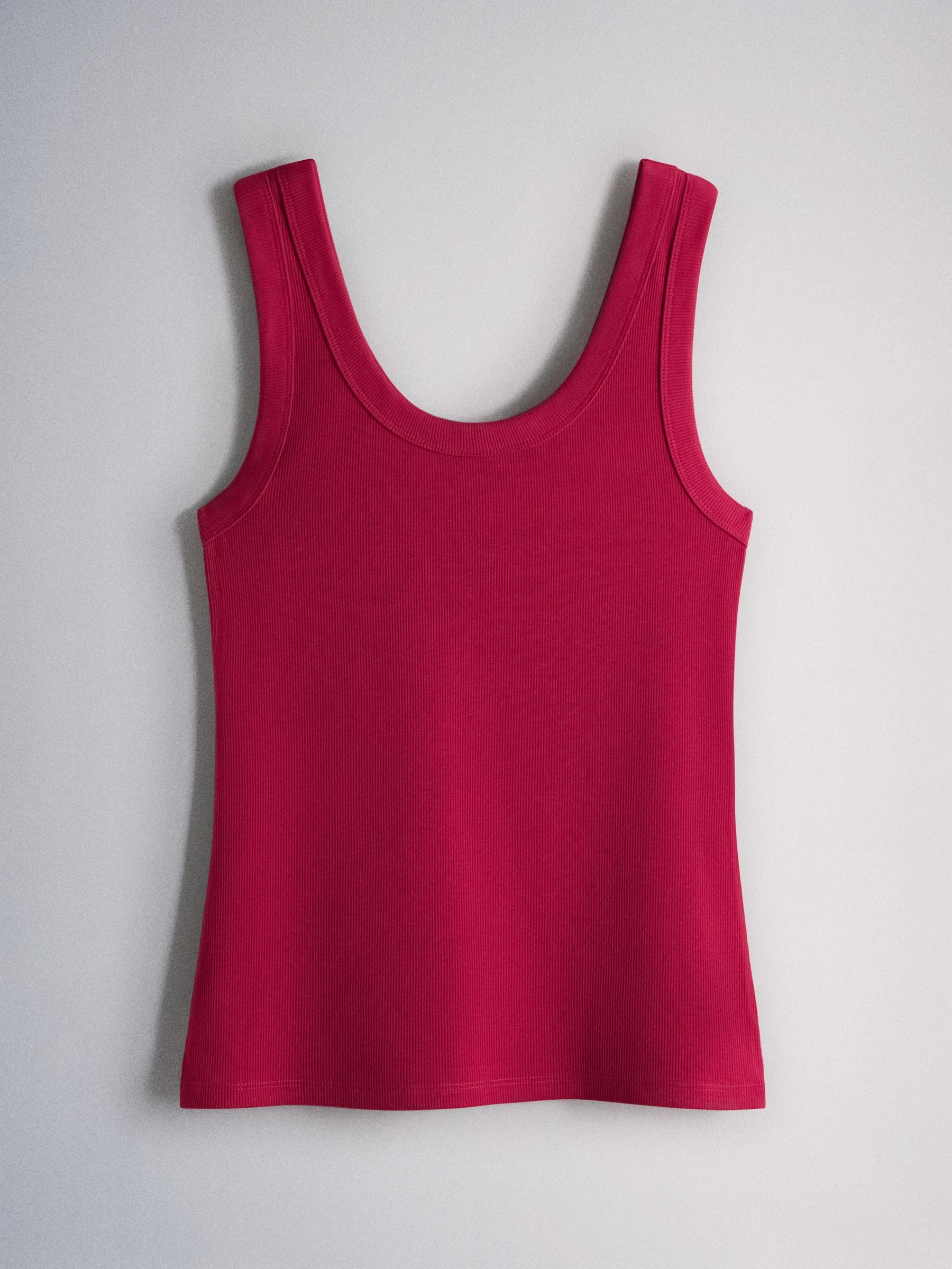 THE SET Donne Confezione da 5 canotte a coste con scollo rotondo