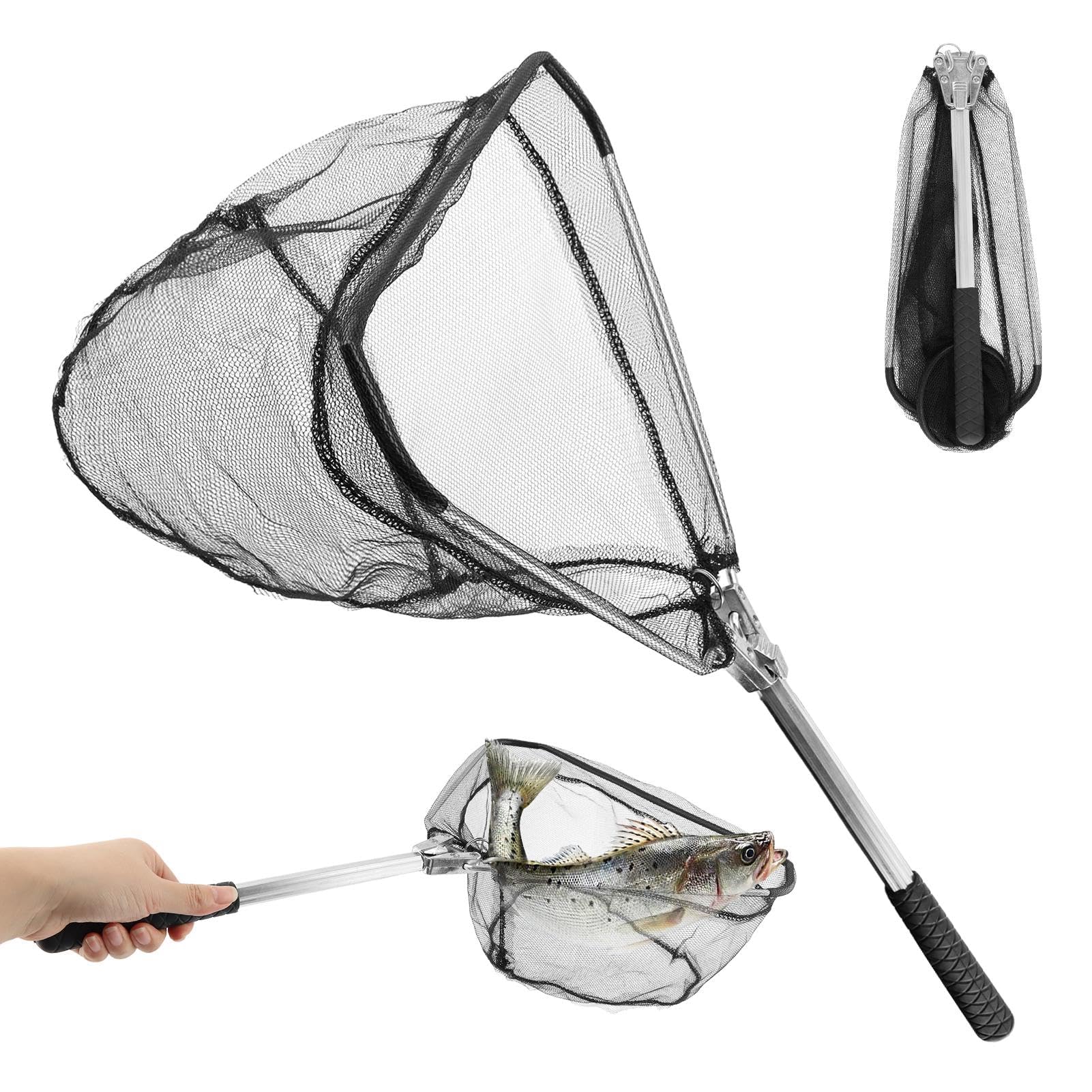 beginner fisher need a net Foldable Fishing Net, Fishing with Aluminum Collapsible Telescopic Pole Handle, Fishng Nets for Safe Fish Catching or Releasing for Fishing Beginners and Professionals : Buy Online at Best Price in KSA Girlfriend GIFT Fish Hook Weight lb.:20 lb. (PCW50-20) cutting board
