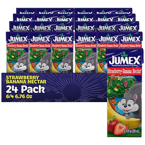 Jumex Strawberry-Banana Nectar, 6.76 Fl Oz Recyclable Box  Three-Pack (Pack of 8, 24 Total)